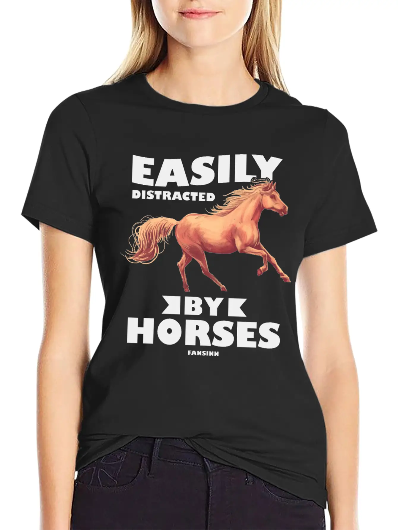 Easily Distracted By Horses Stylish Everyday T-Shirt – Unisex Basic Cotton Tee