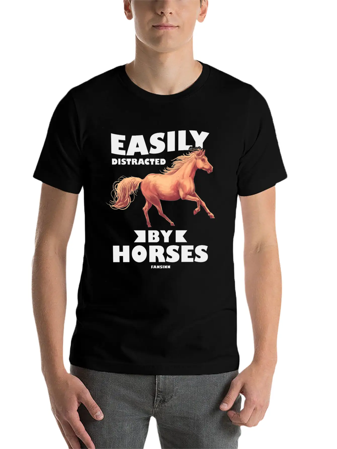 Easily Distracted By Horses Stylish Everyday T-Shirt – Unisex Basic Cotton Tee