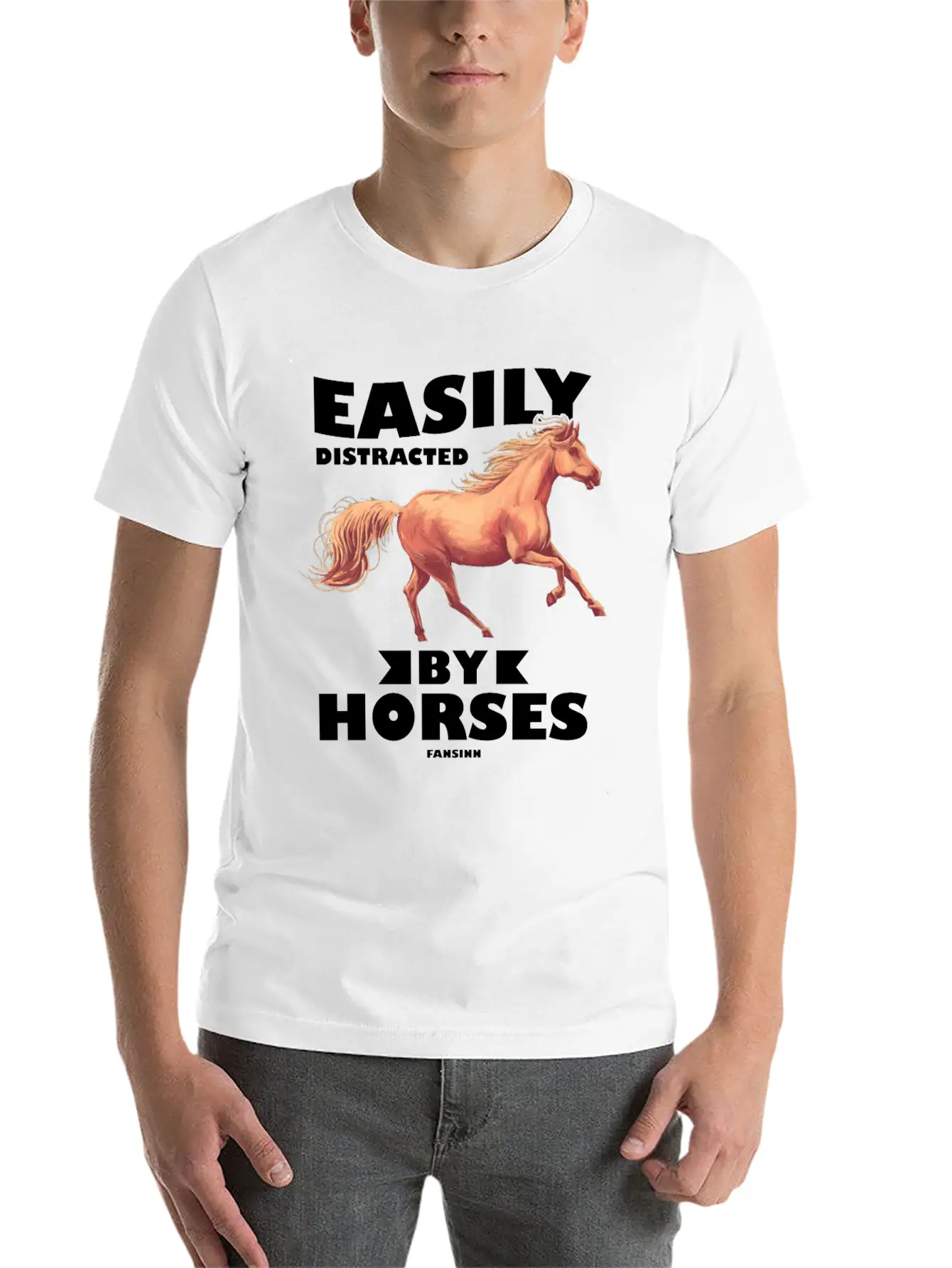 Easily Distracted By Horses Stylish Everyday T-Shirt – Unisex Basic Cotton Tee