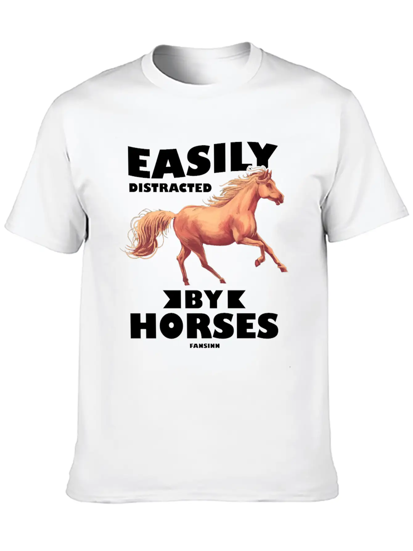 Easily Distracted By Horses Stylish Everyday T-Shirt – Unisex Basic Cotton Tee