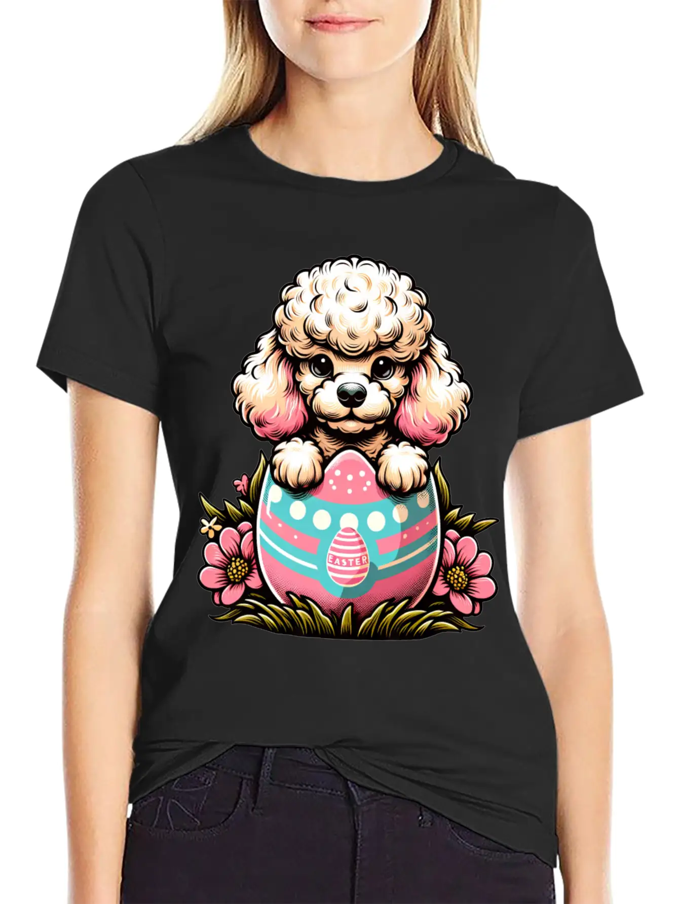 Easter Egg Easter Dog Poodle Hatches From The Egg Unisex Casual T-Shirt – Clean Design For Daily Comfort