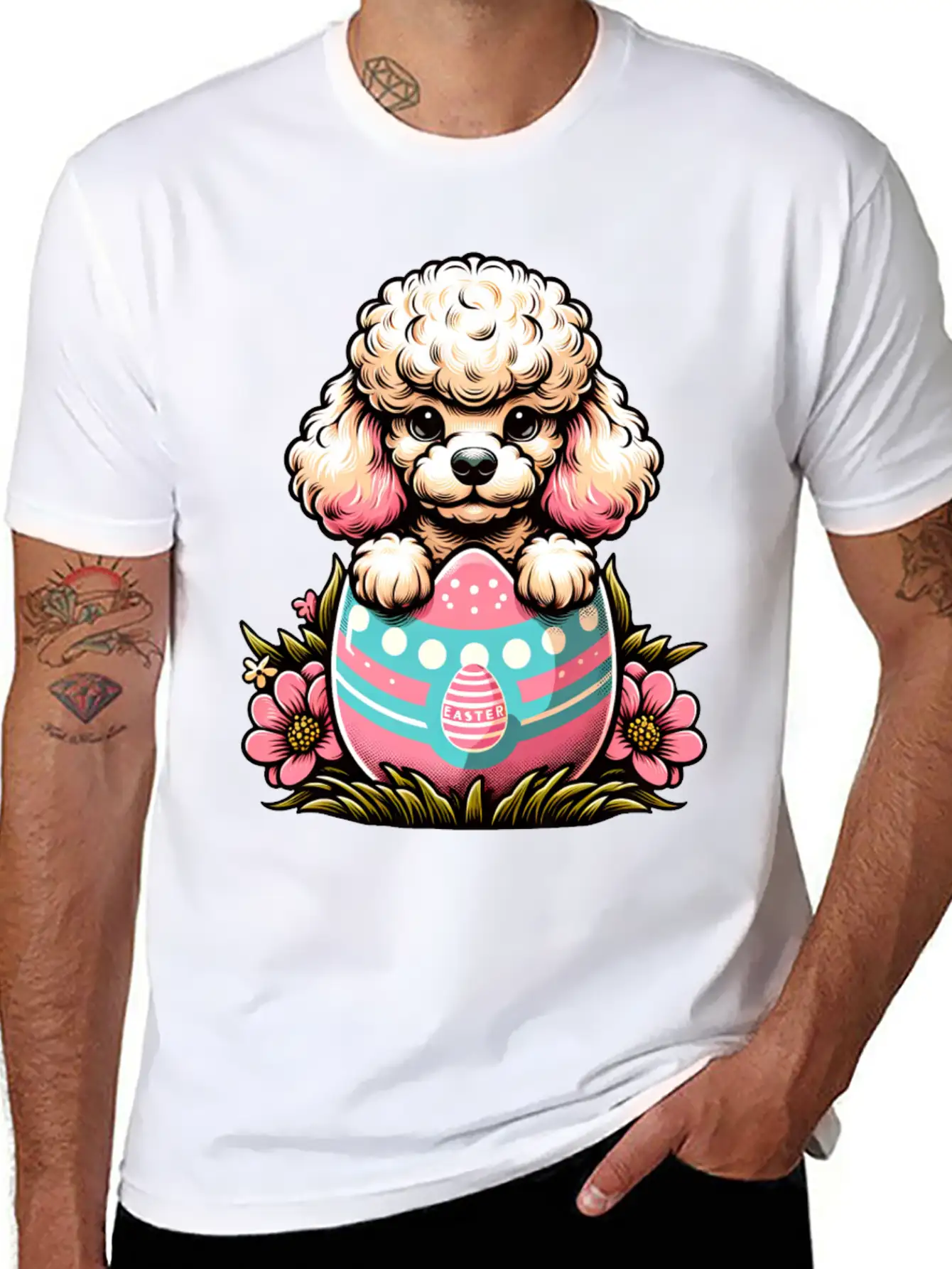 Easter Egg Easter Dog Poodle Hatches From The Egg Unisex Casual T-Shirt – Clean Design For Daily Comfort