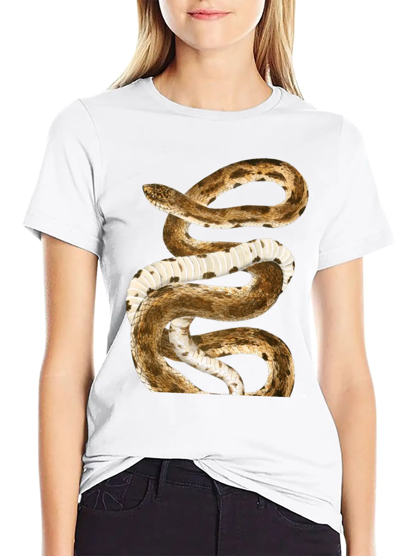 Eastern Pine Snake Illustration Comfortable Minimalist Graphic Tee – Summer Style Essential