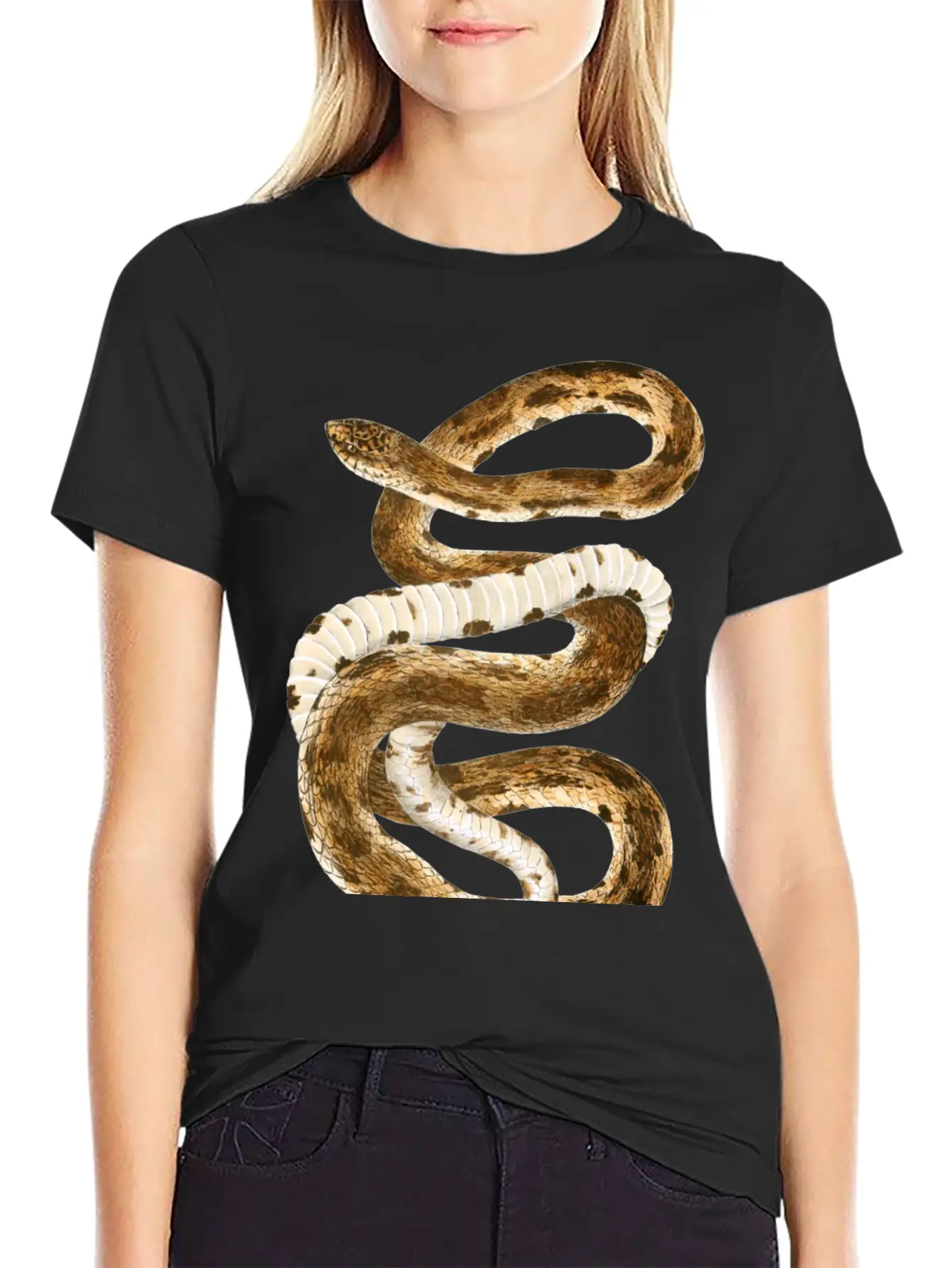 Eastern Pine Snake Illustration Comfortable Minimalist Graphic Tee – Summer Style Essential