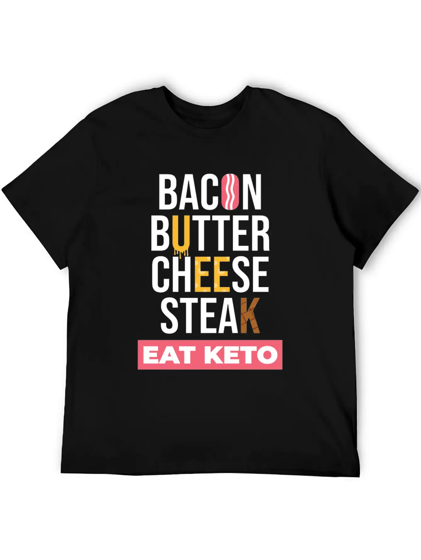 Eat Keto Healthy Food Unisex Short Sleeve Soft Cotton T-Shirt – Casual Everyday Wear