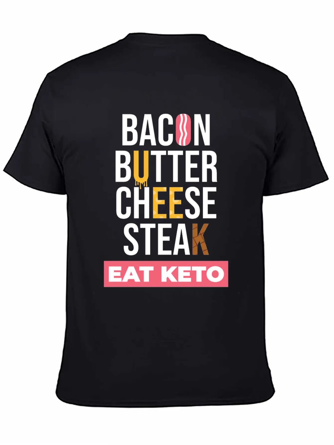 Eat Keto Healthy Food Unisex Short Sleeve Soft Cotton T-Shirt – Casual Everyday Wear