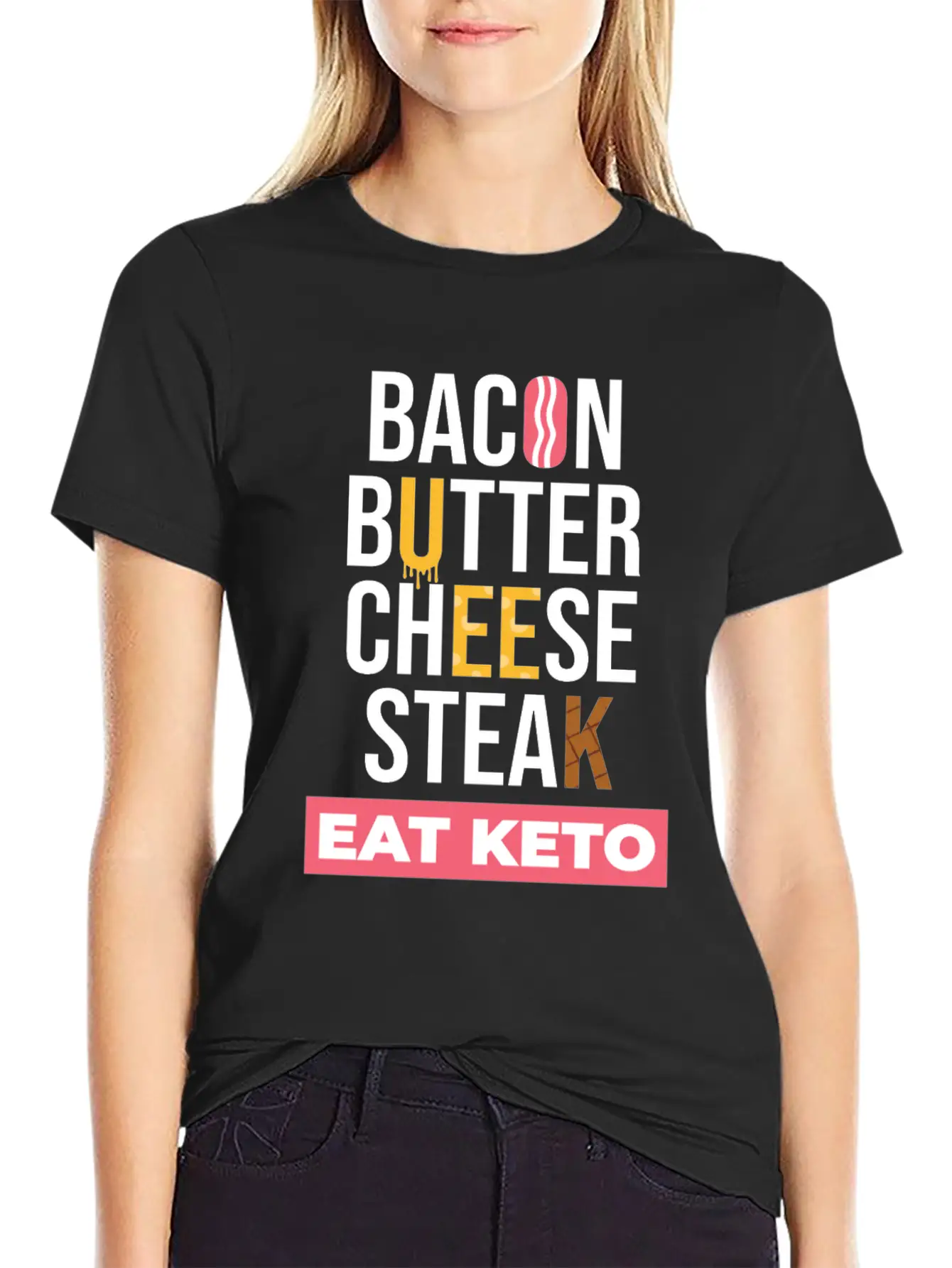 Eat Keto Healthy Food Unisex Short Sleeve Soft Cotton T-Shirt – Casual Everyday Wear