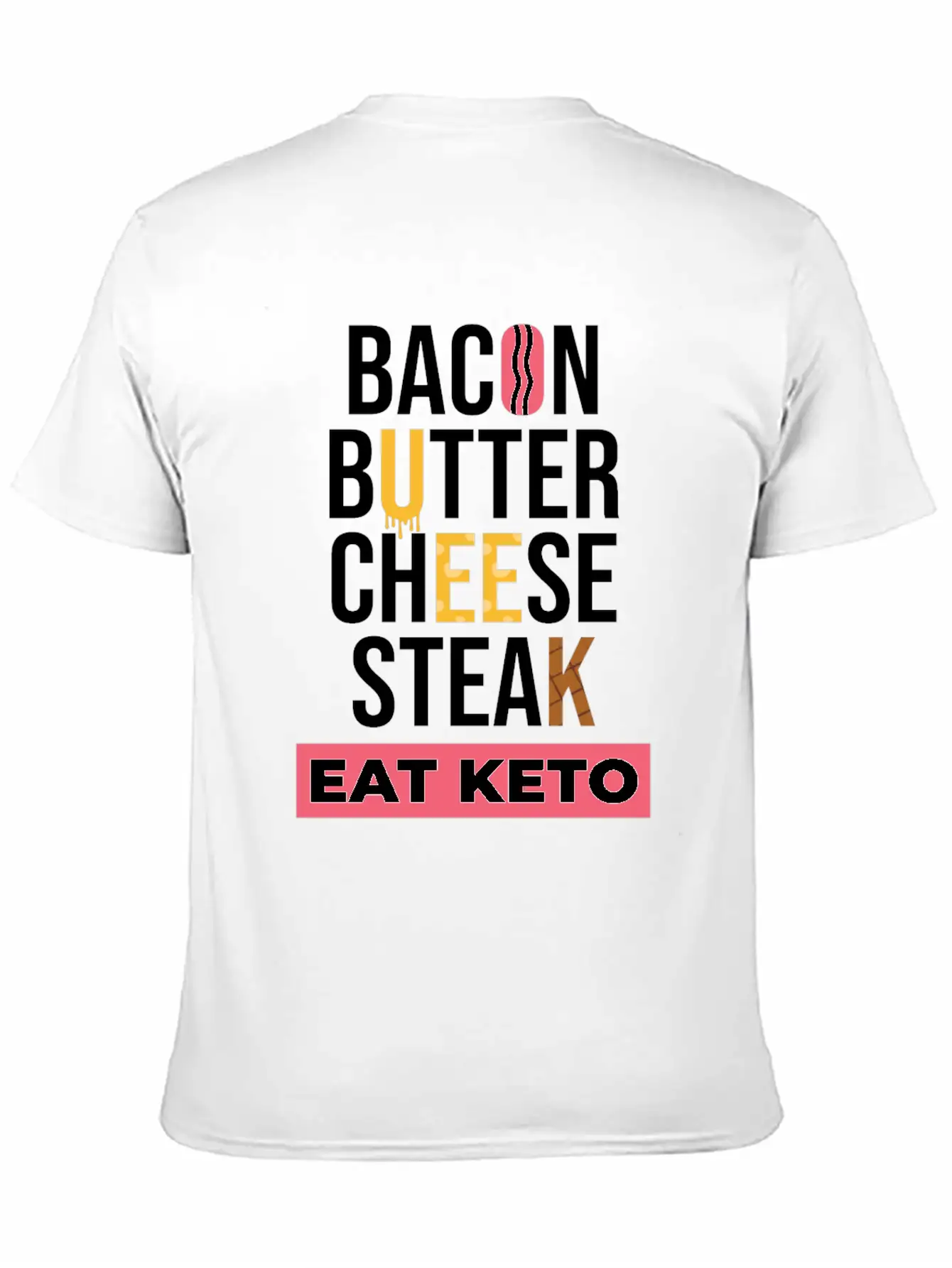 Eat Keto Healthy Food Unisex Short Sleeve Soft Cotton T-Shirt – Casual Everyday Wear