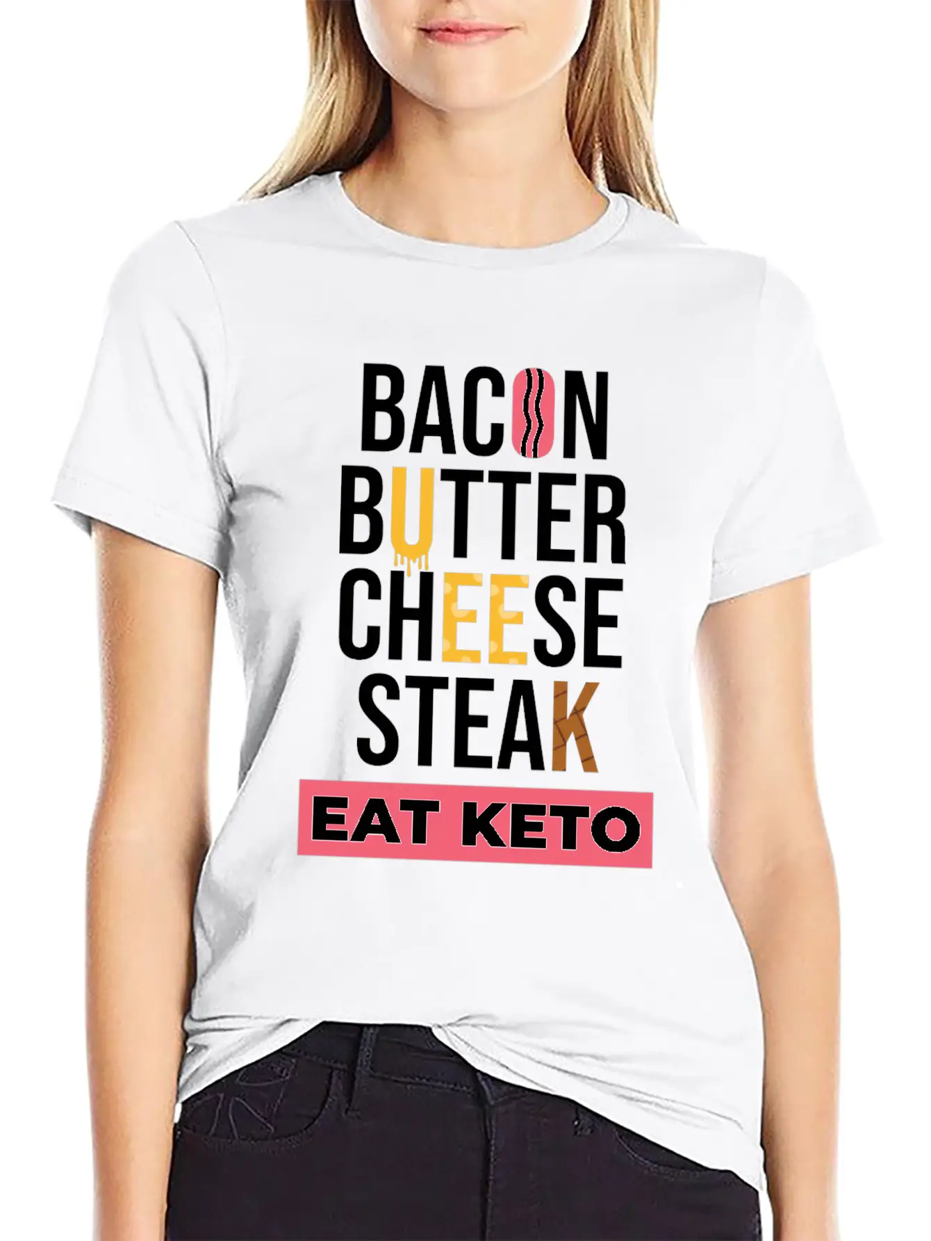 Eat Keto Healthy Food Unisex Short Sleeve Soft Cotton T-Shirt – Casual Everyday Wear