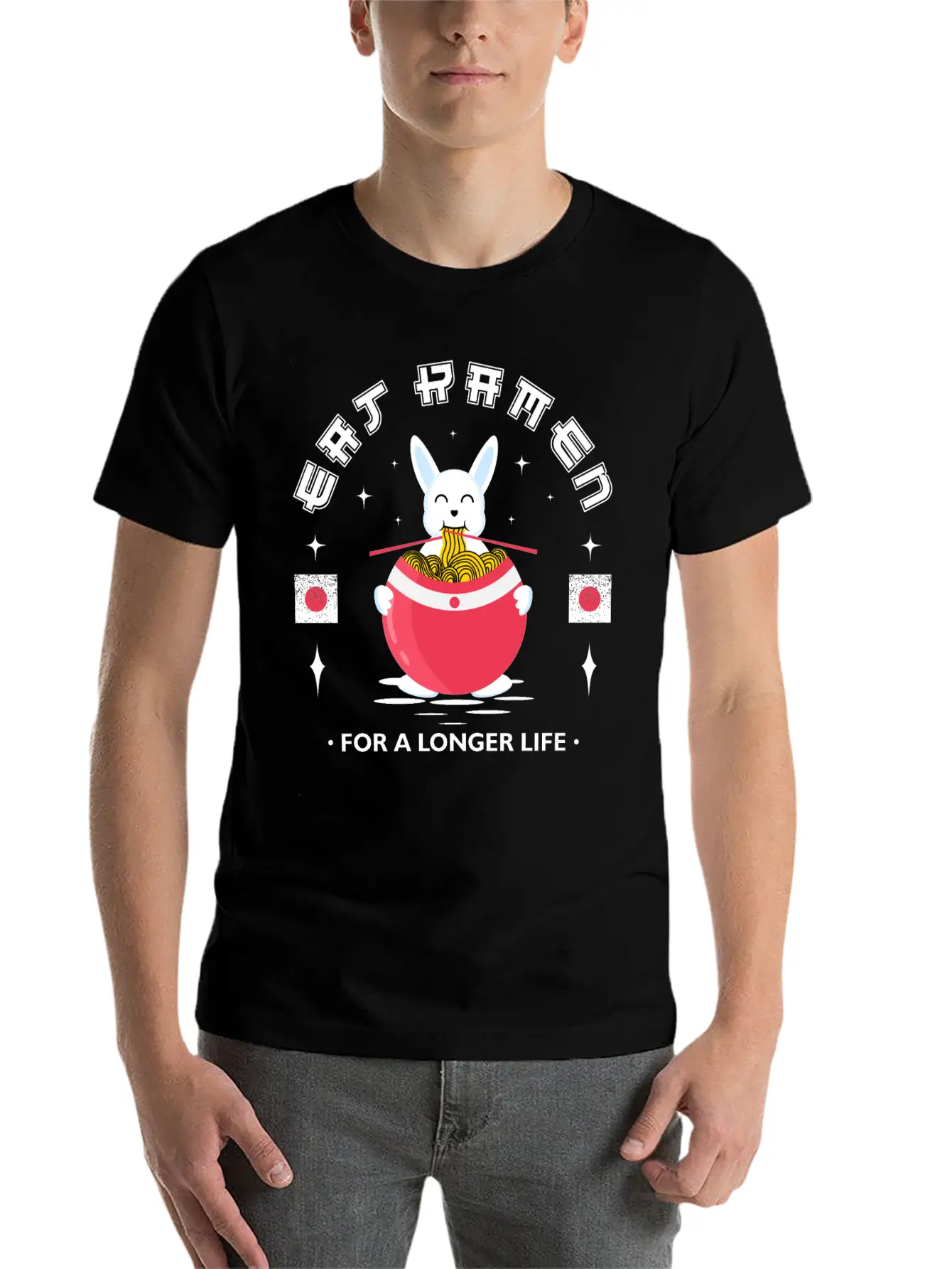 Eat Ramen For A Longer Lıfe Basic Graphic T-Shirt – Daily Comfort In Soft Cotton