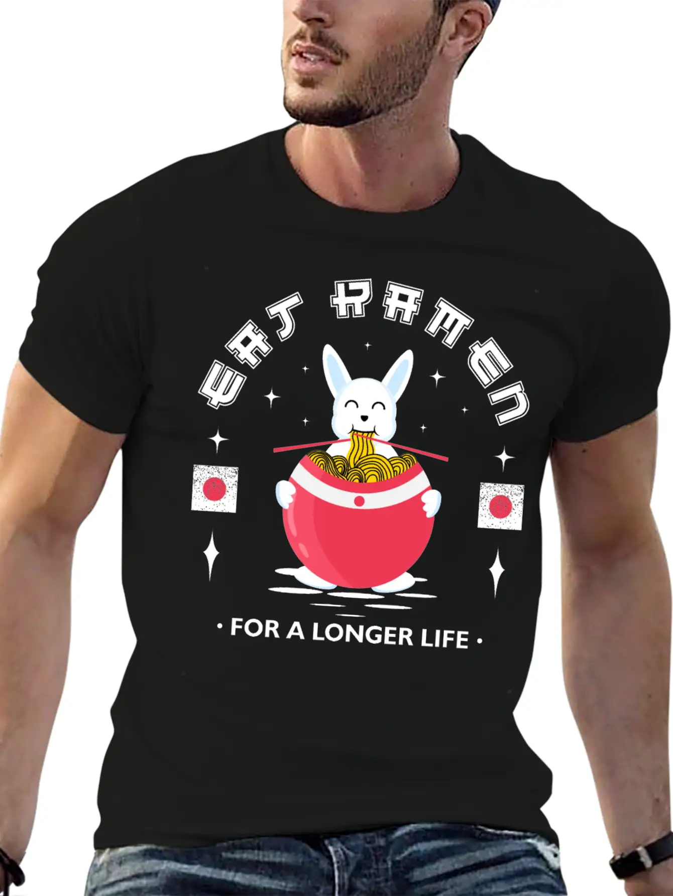 Eat Ramen For A Longer Lıfe Basic Graphic T-Shirt – Daily Comfort In Soft Cotton