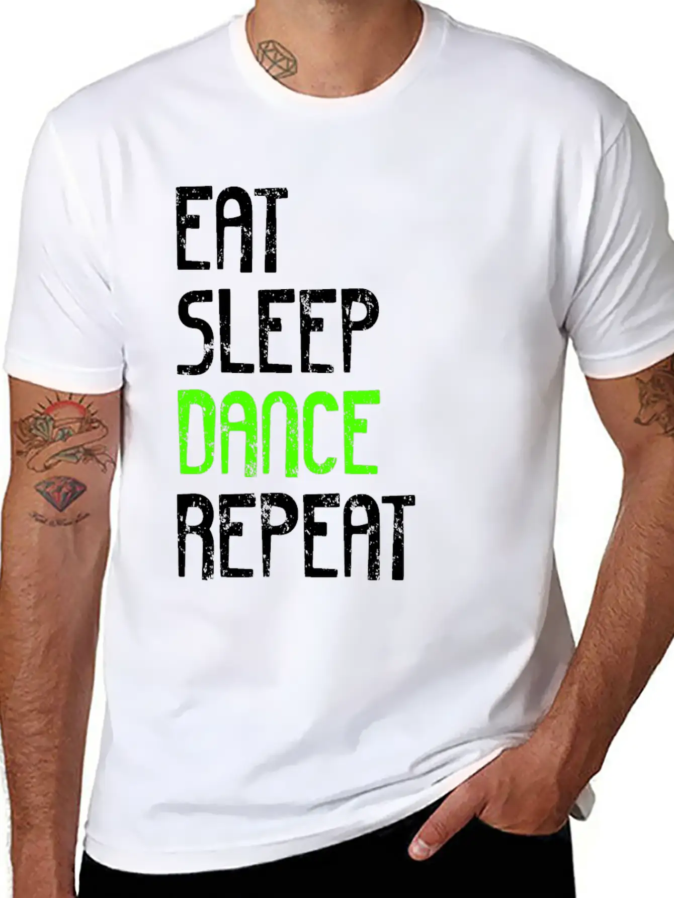 Eat Rest Dance Repeat Funny Dancer Unisex Short Sleeve Soft Cotton T-Shirt – Casual Everyday Wear