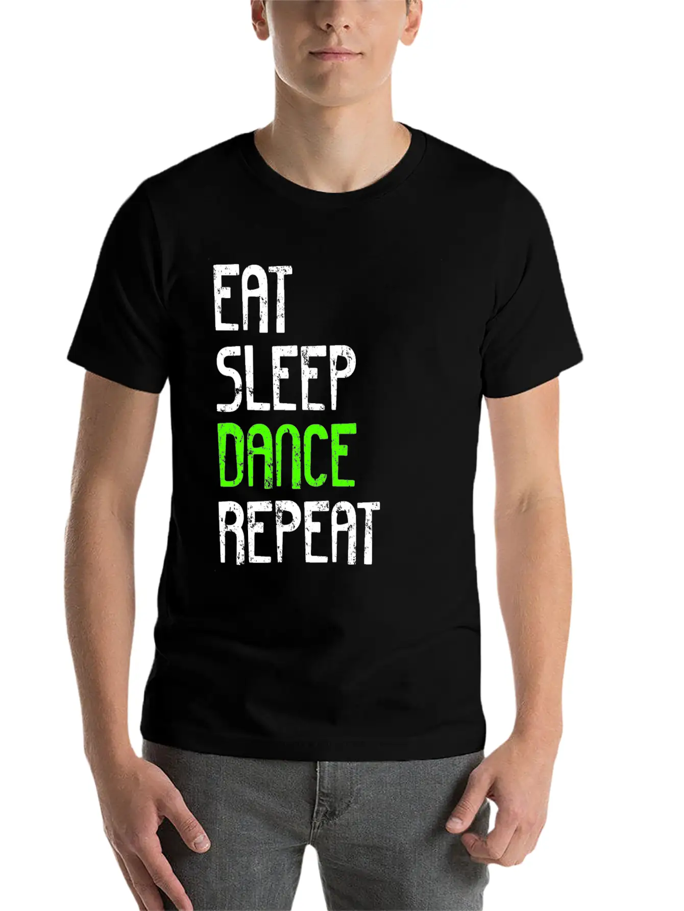 Eat Rest Dance Repeat Funny Dancer Unisex Short Sleeve Soft Cotton T-Shirt – Casual Everyday Wear