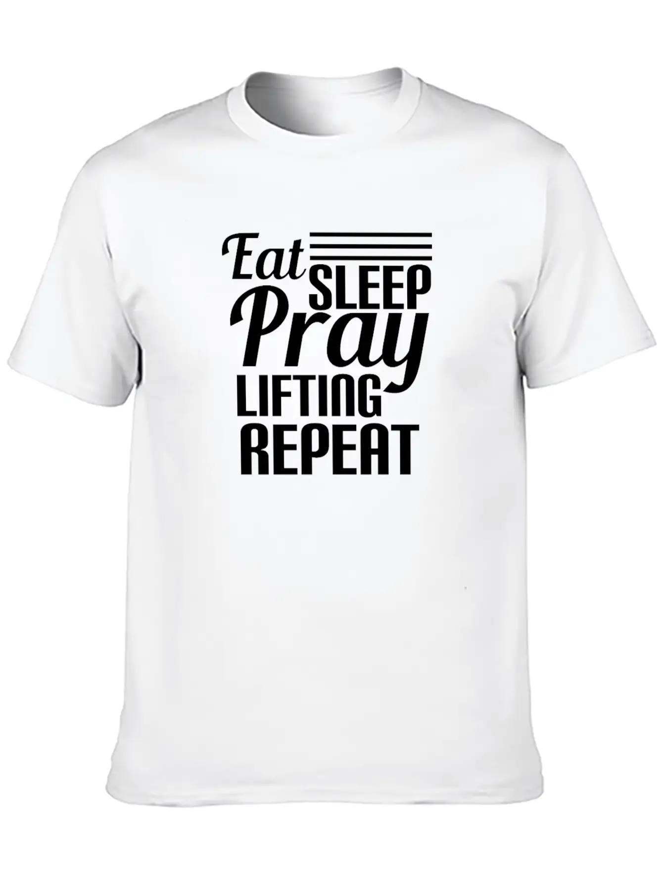 Eat Rest Pray Lifting Repeat Funny Workout Essential Unisex Summer Tee – Soft Cotton Casual Fit