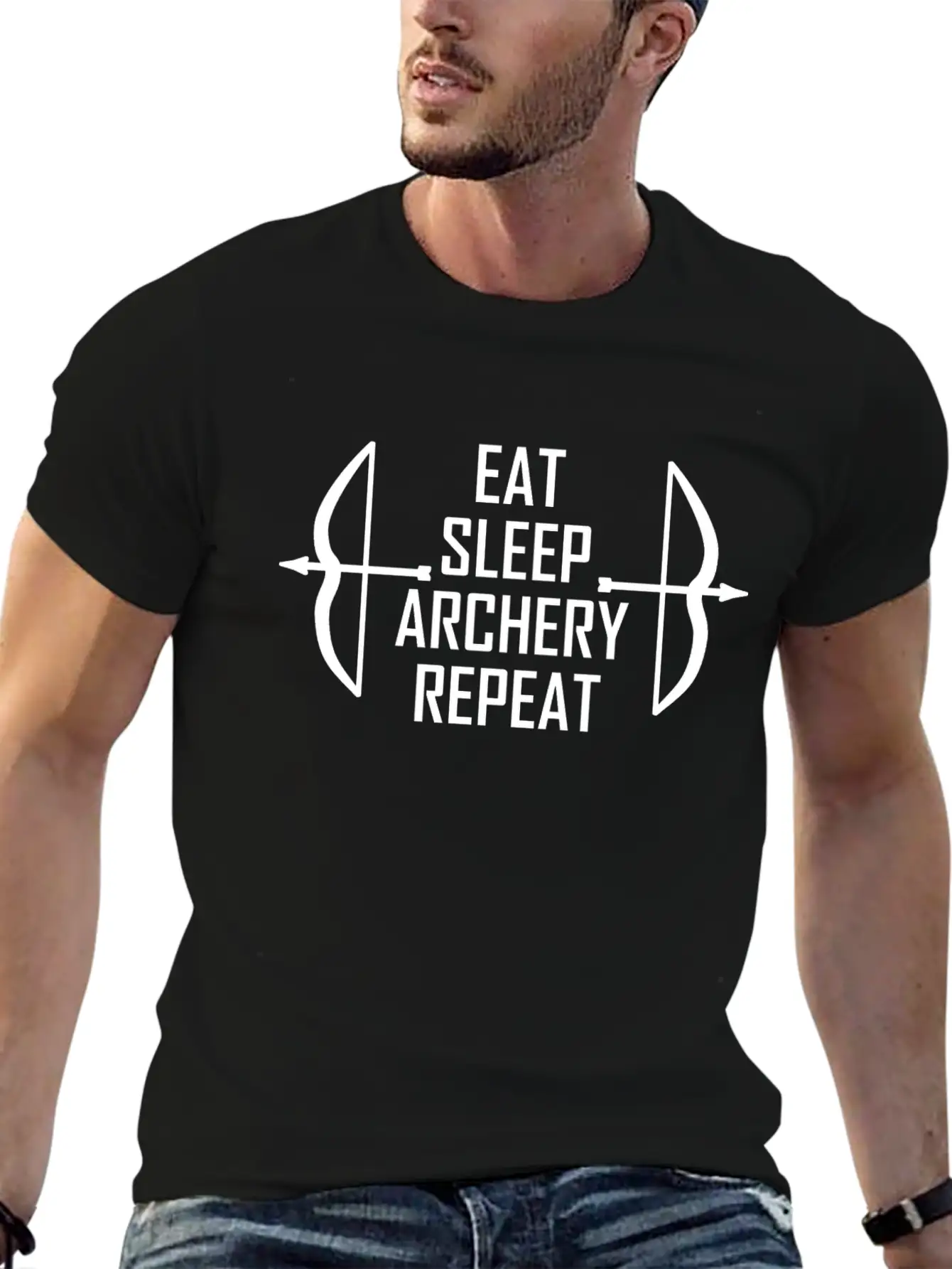 Eat. Sleep. Archery. Repeat. Relaxed Everyday Tee – Lightweight And Durable Cotton