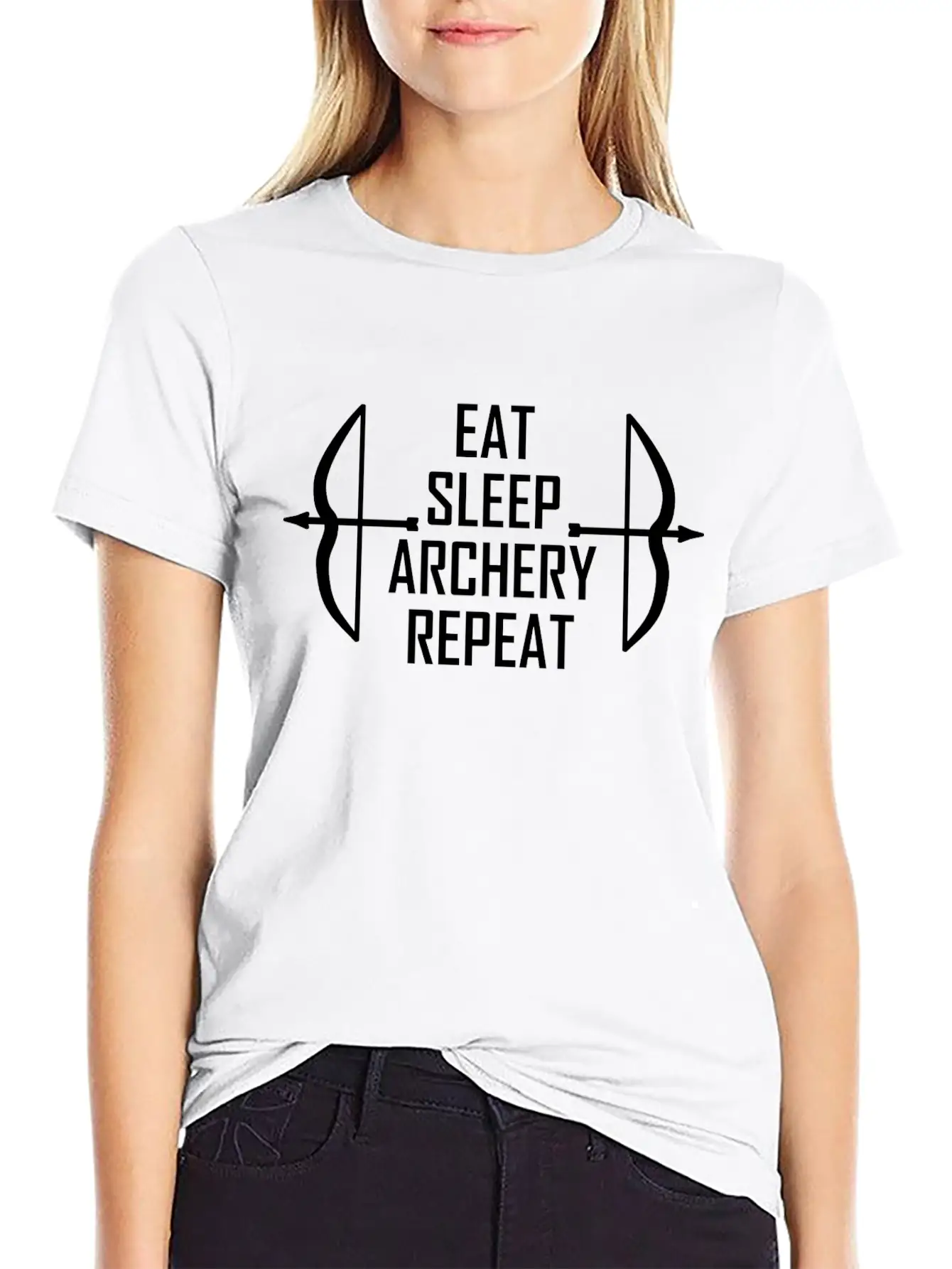 Eat. Sleep. Archery. Repeat. Relaxed Everyday Tee – Lightweight And Durable Cotton