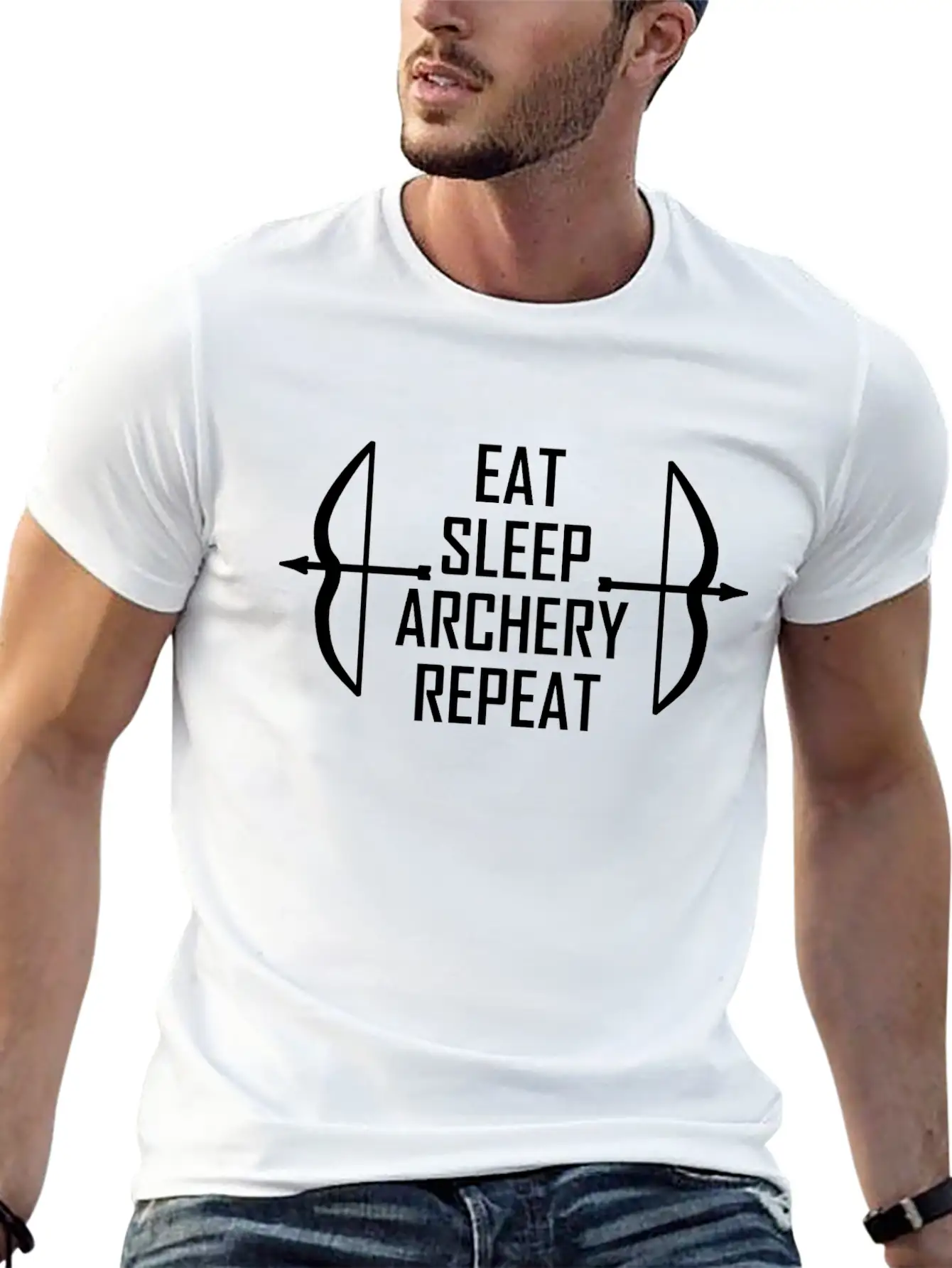 Eat. Sleep. Archery. Repeat. Relaxed Everyday Tee – Lightweight And Durable Cotton