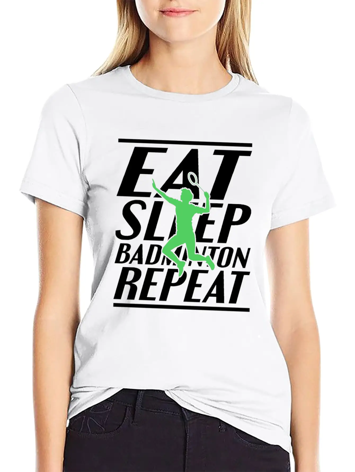 Eat Sleep Badminton Unisex Short Sleeve Soft Cotton T-Shirt – Casual Everyday Wear
