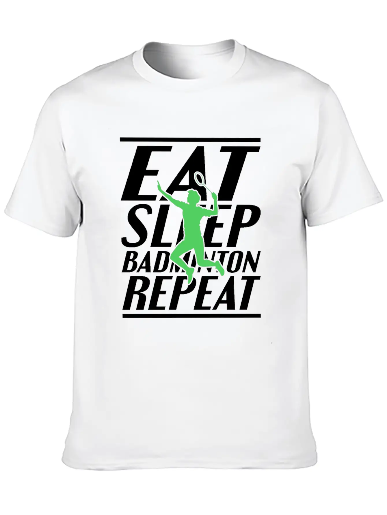 Eat Sleep Badminton Unisex Short Sleeve Soft Cotton T-Shirt – Casual Everyday Wear