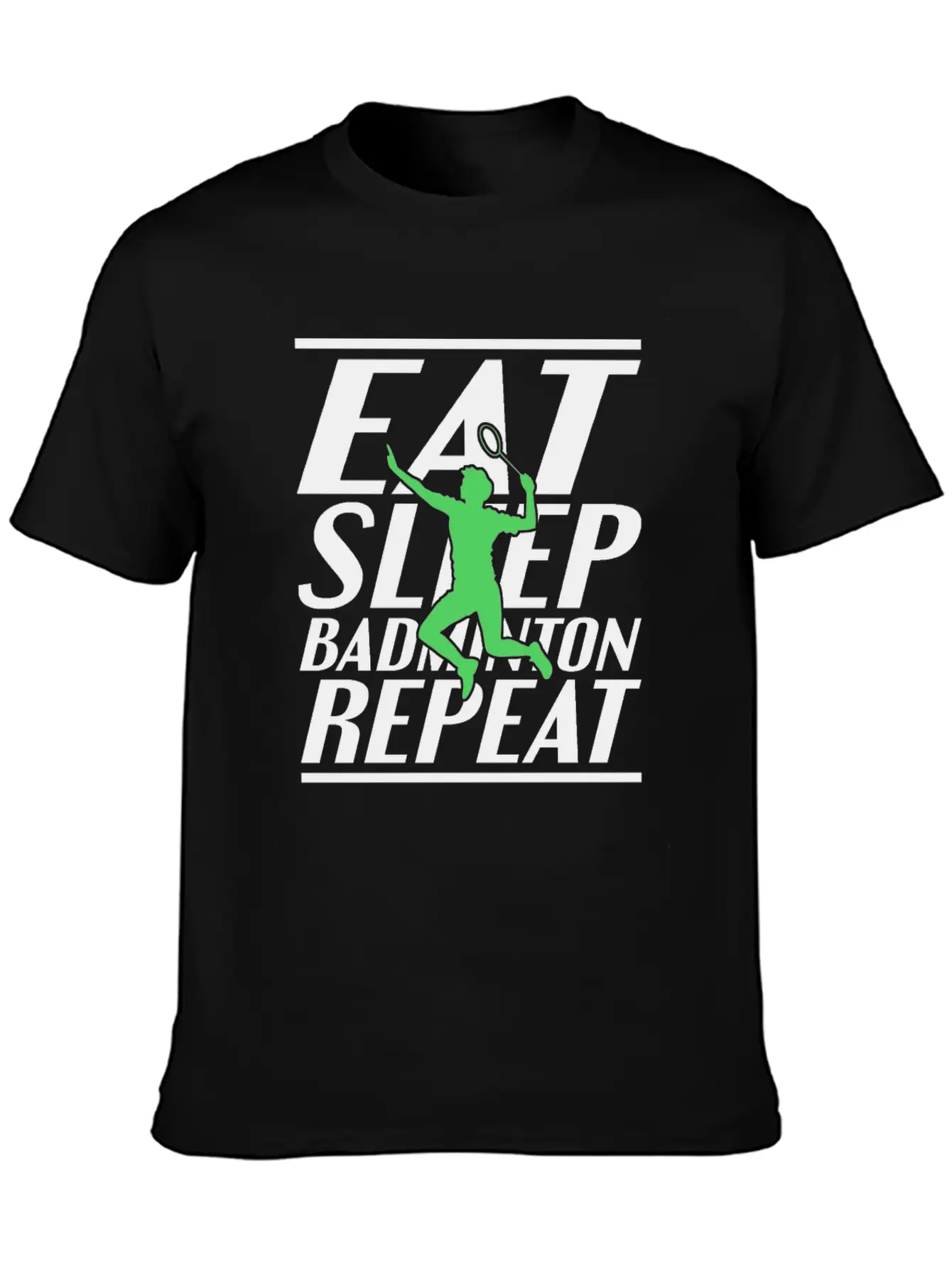 Eat Sleep Badminton Unisex Short Sleeve Soft Cotton T-Shirt – Casual Everyday Wear