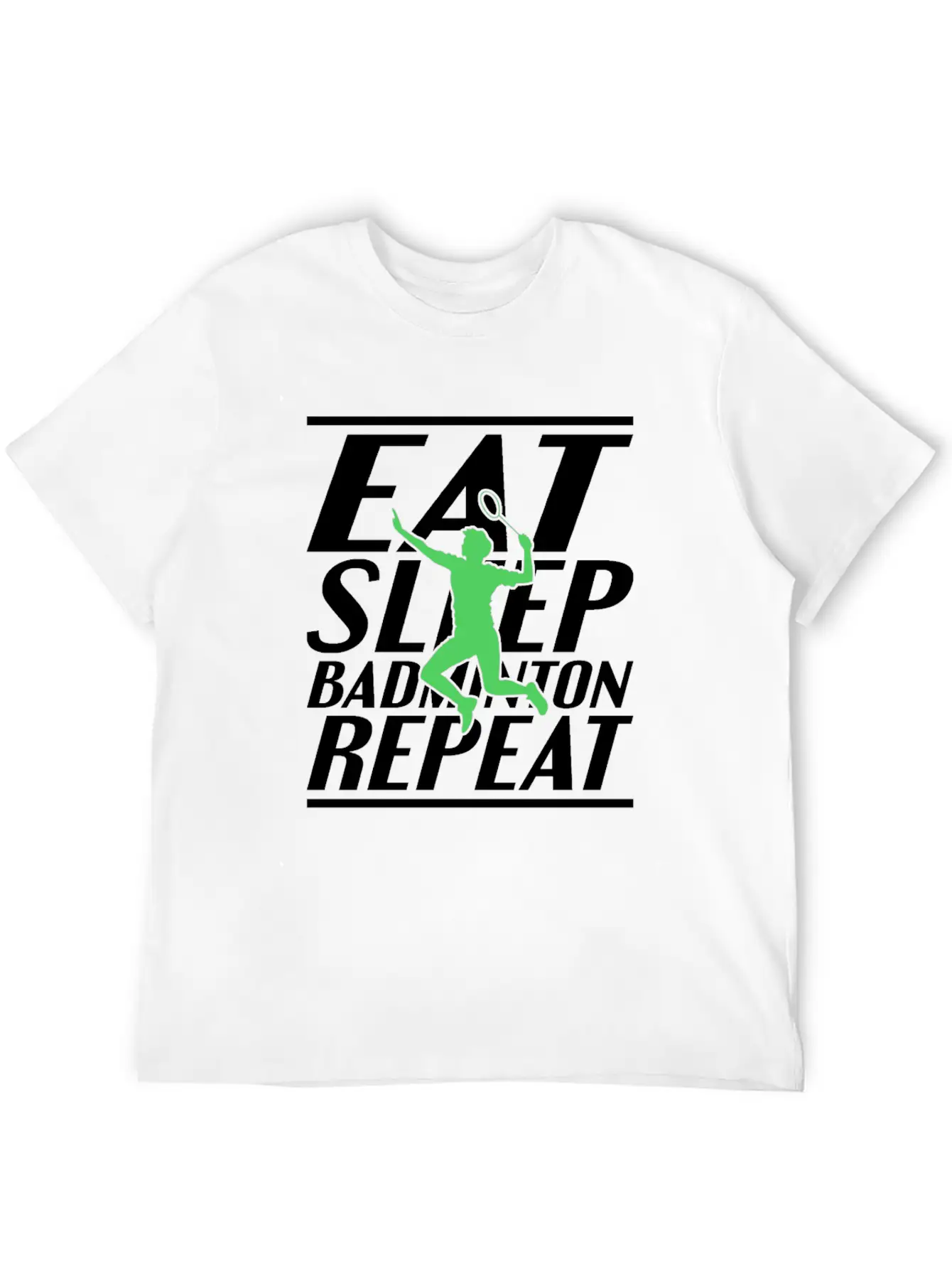 Eat Sleep Badminton Unisex Short Sleeve Soft Cotton T-Shirt – Casual Everyday Wear