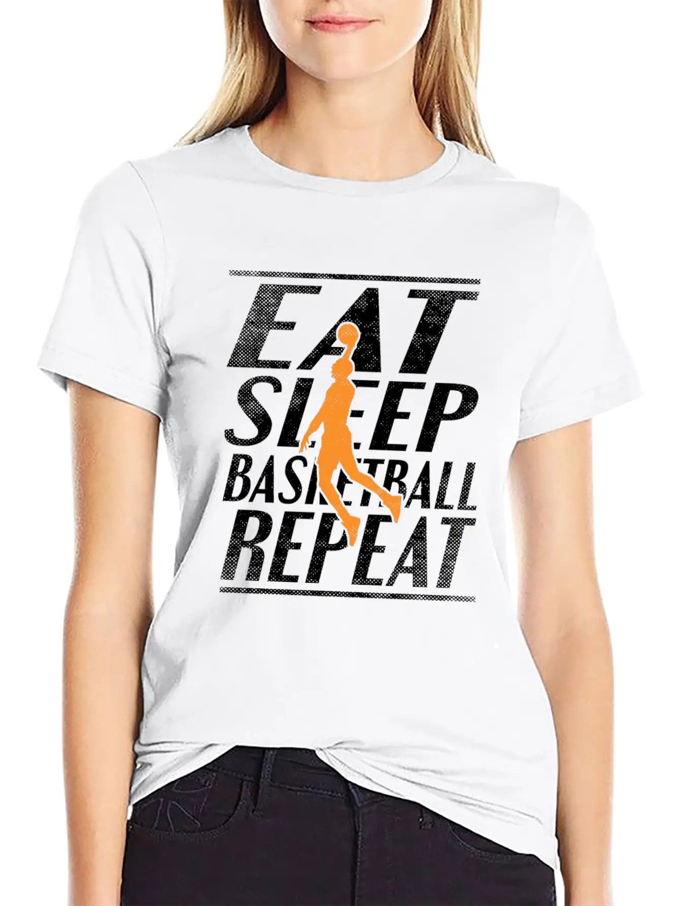 Eat Sleep Basketball Unisex Short Sleeve Soft Cotton T-Shirt – Casual Everyday Wear