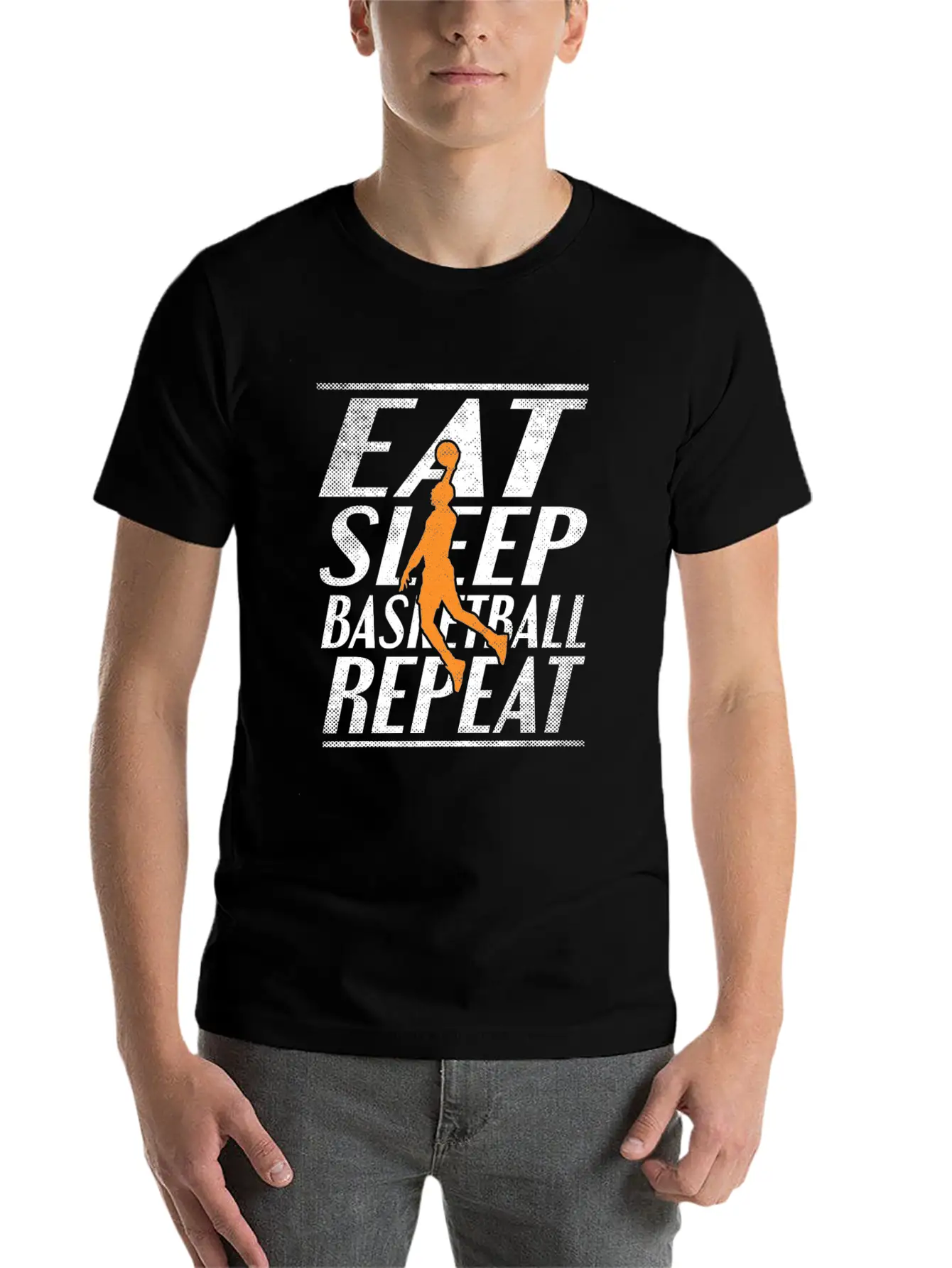 Eat Sleep Basketball Unisex Short Sleeve Soft Cotton T-Shirt – Casual Everyday Wear