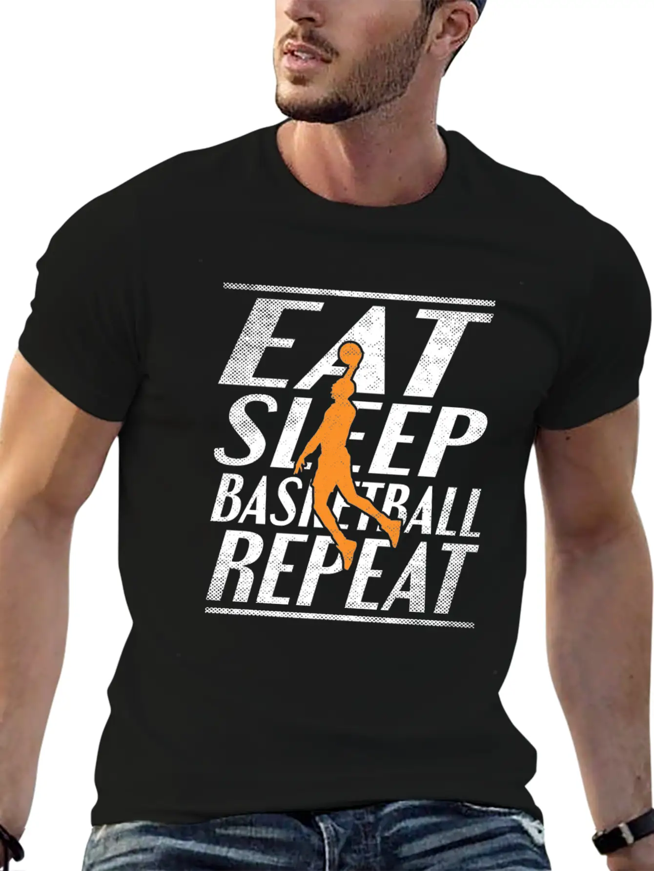 Eat Sleep Basketball Unisex Short Sleeve Soft Cotton T-Shirt – Casual Everyday Wear