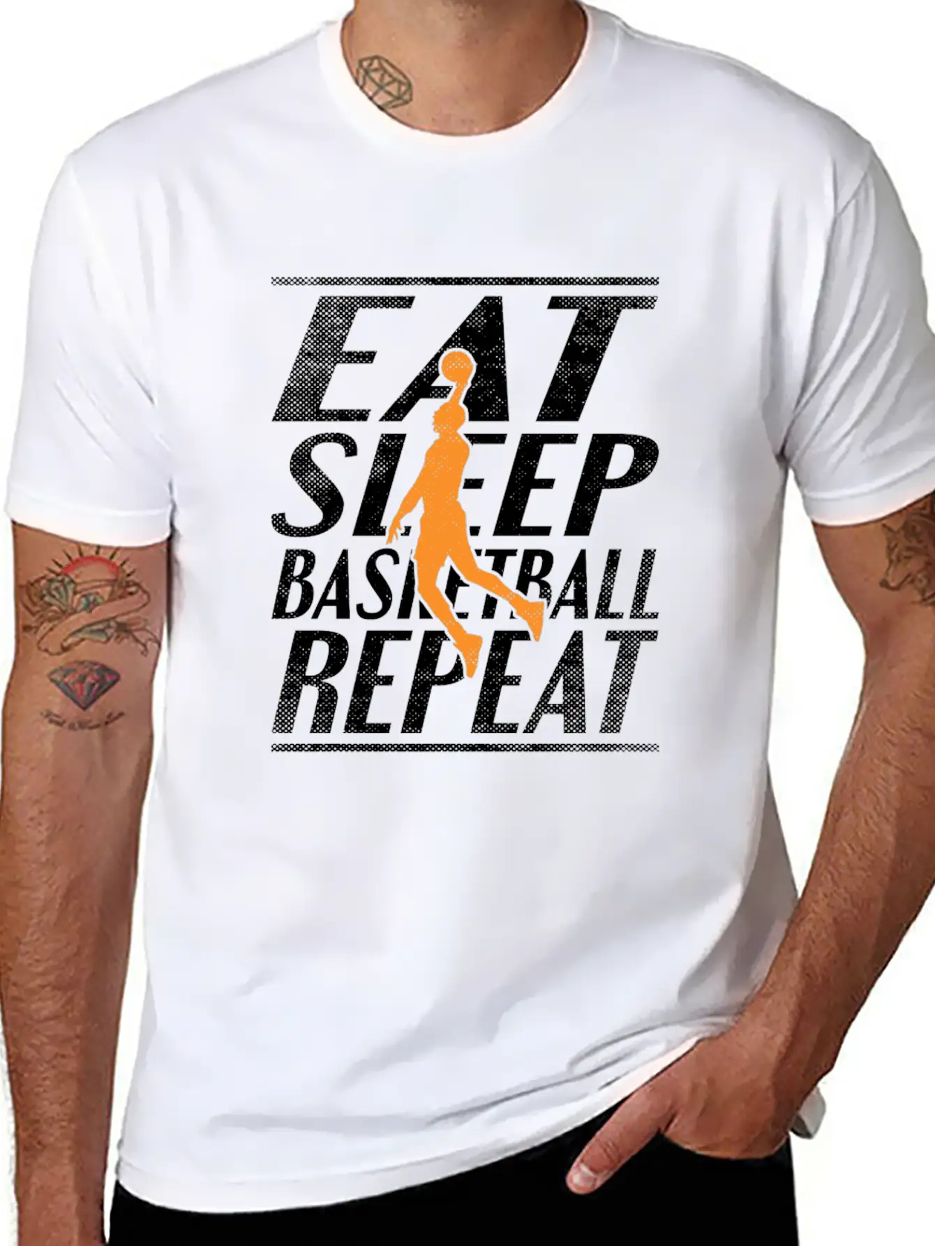 Eat Sleep Basketball Unisex Short Sleeve Soft Cotton T-Shirt – Casual Everyday Wear