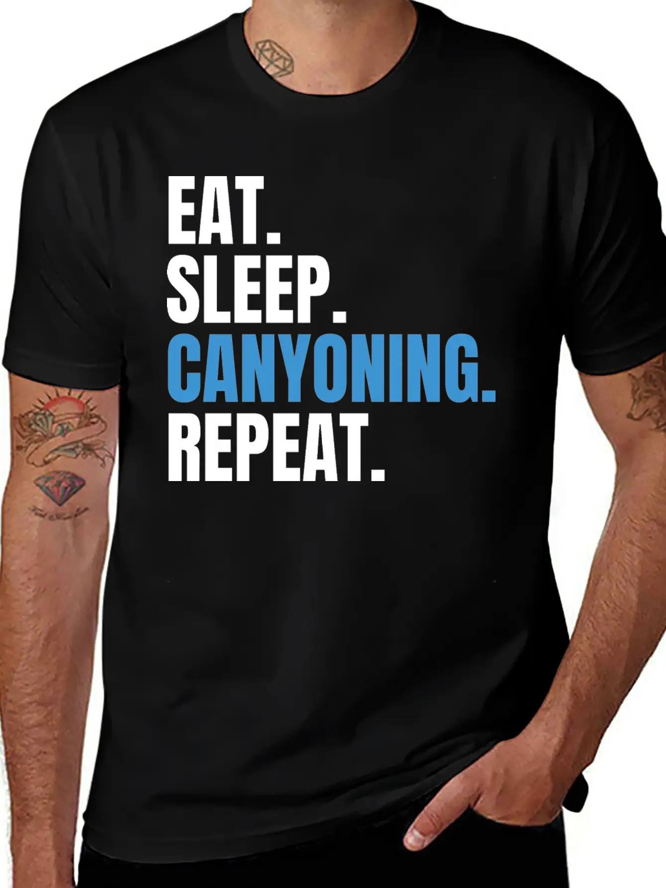 Eat Sleep Canyoning Repeat Gorges Gorges Stylish Everyday T-Shirt – Unisex Basic Cotton Tee