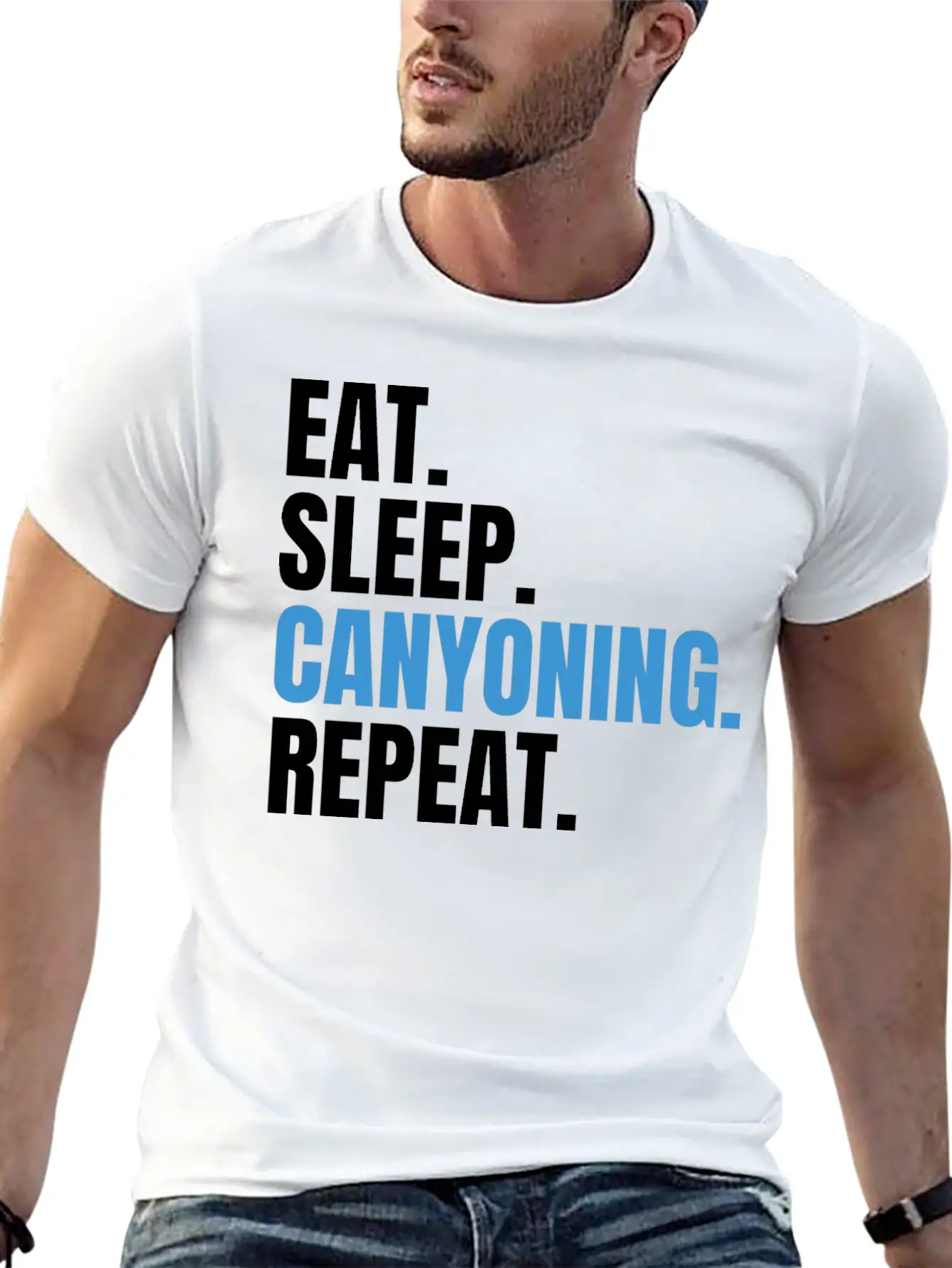 Eat Sleep Canyoning Repeat Gorges Gorges Stylish Everyday T-Shirt – Unisex Basic Cotton Tee
