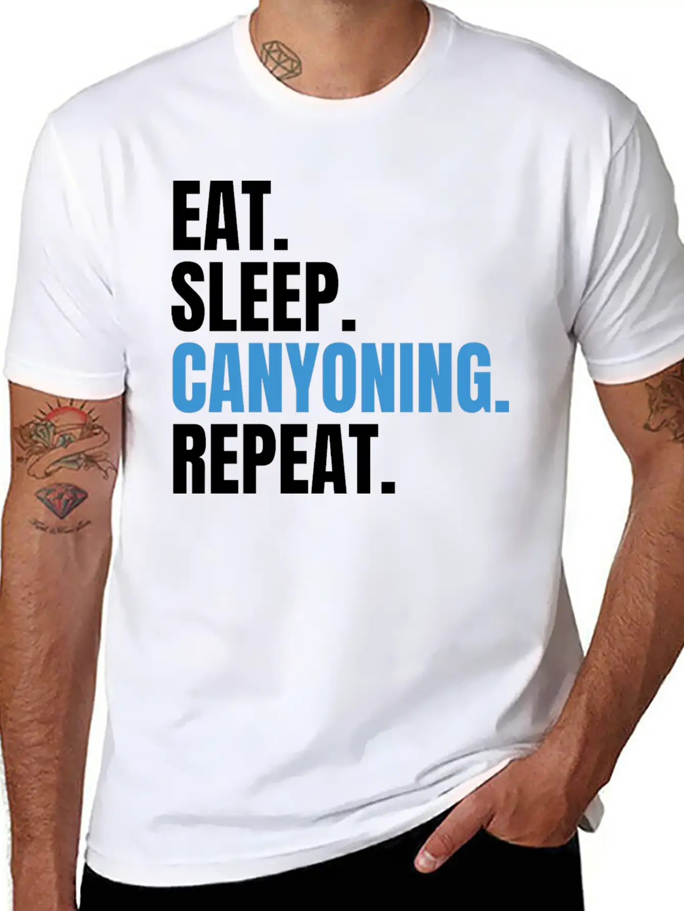 Eat Sleep Canyoning Repeat Gorges Gorges Stylish Everyday T-Shirt – Unisex Basic Cotton Tee