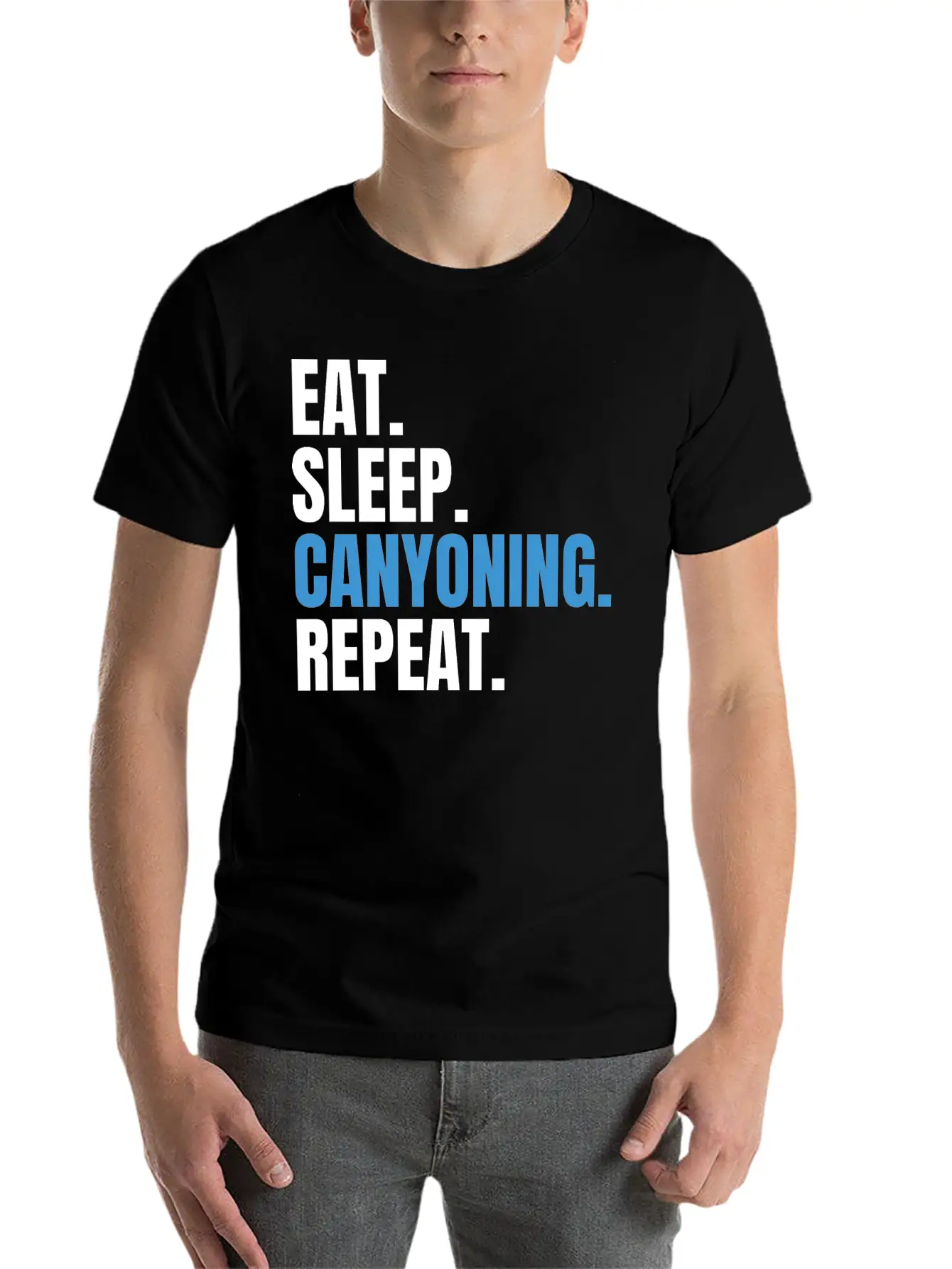 Eat Sleep Canyoning Repeat Gorges Gorges Stylish Everyday T-Shirt – Unisex Basic Cotton Tee
