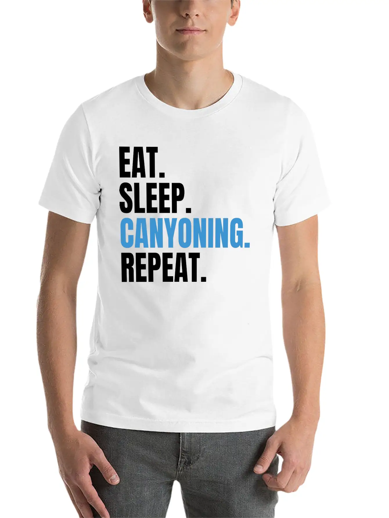 Eat Sleep Canyoning Repeat Gorges Gorges Stylish Everyday T-Shirt – Unisex Basic Cotton Tee