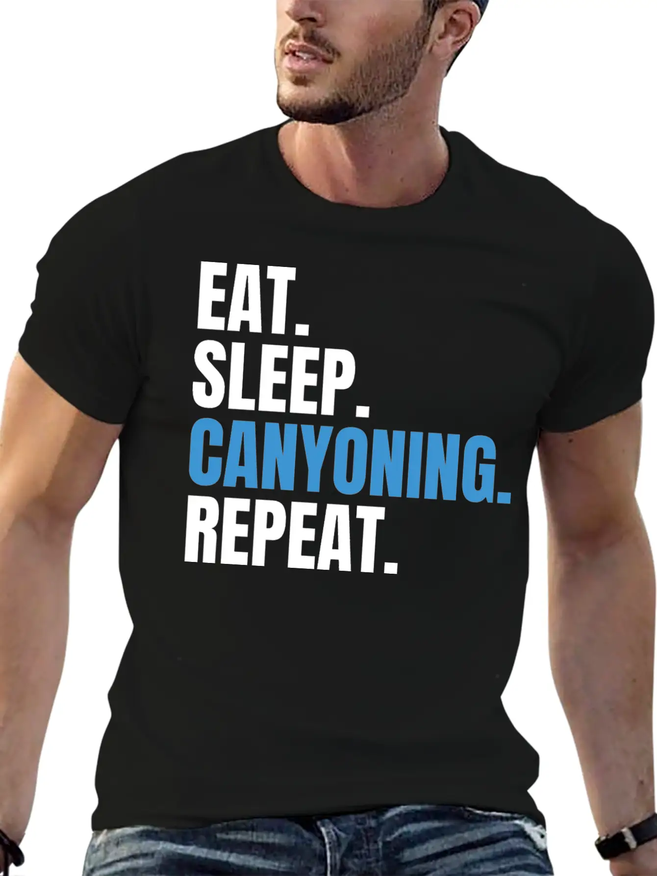 Eat Sleep Canyoning Repeat Gorges Gorges Stylish Everyday T-Shirt – Unisex Basic Cotton Tee