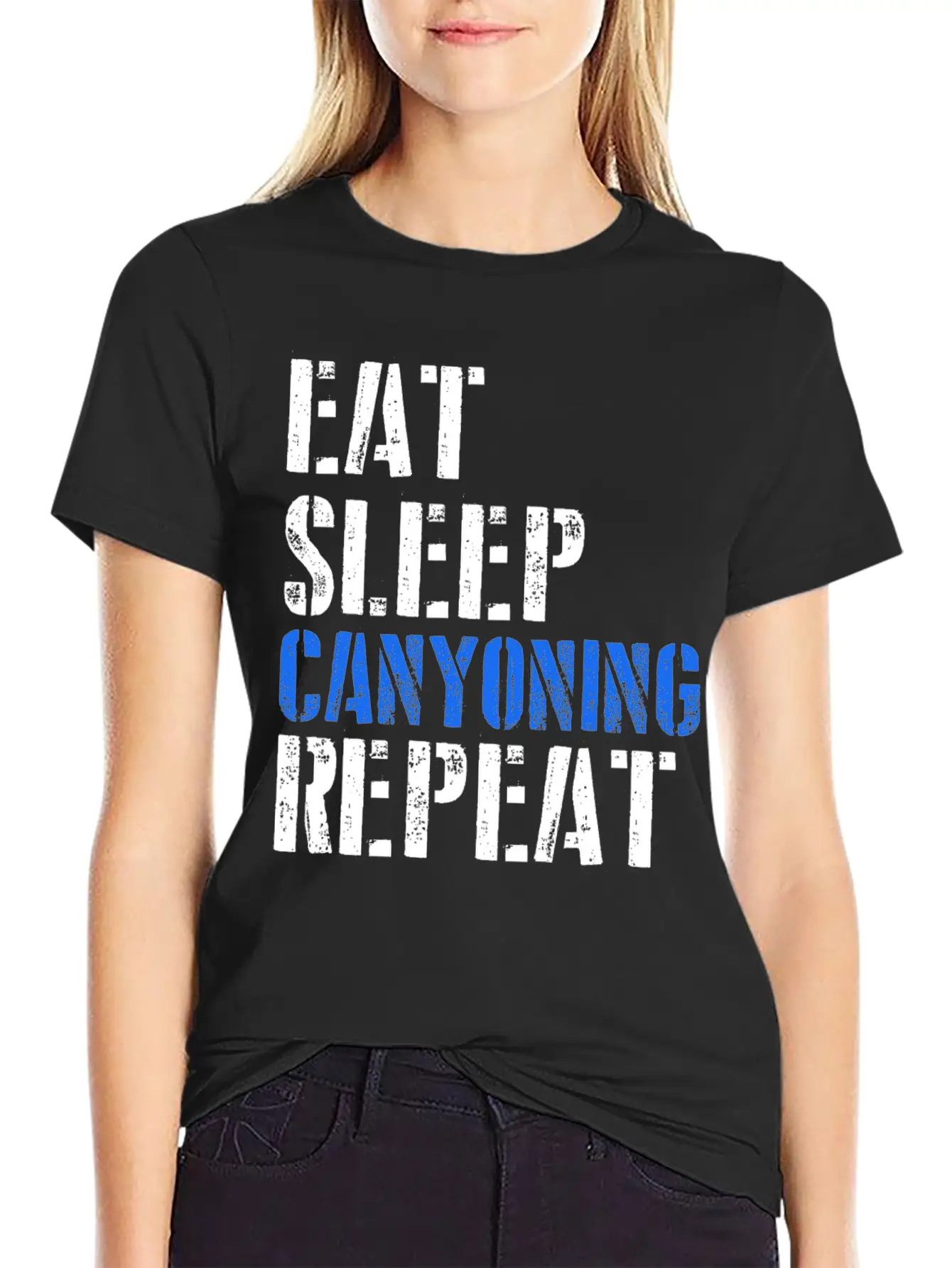 Eat. Sleep. Canyoning. Repeat. Stylish Everyday T-Shirt – Unisex Basic Cotton Tee