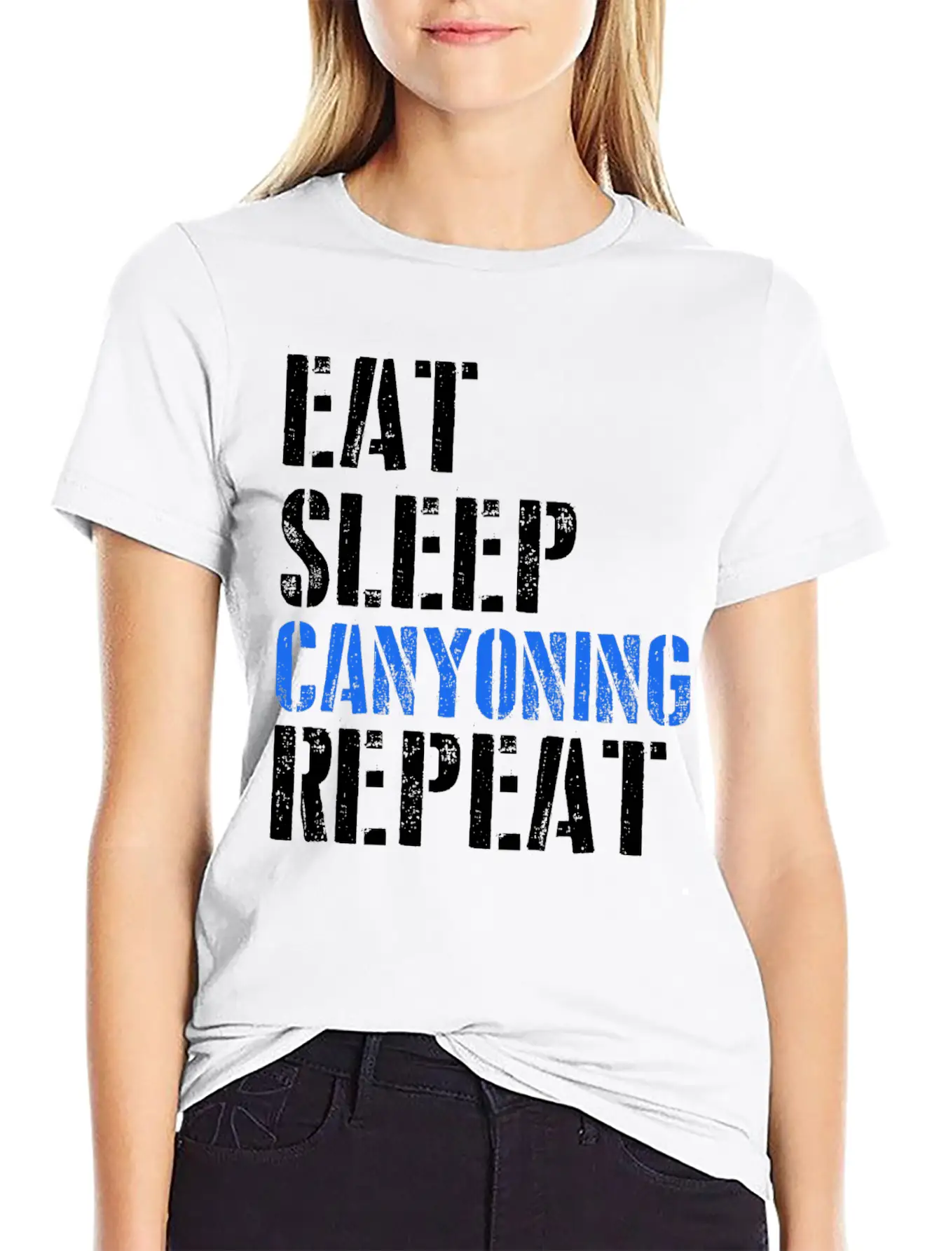 Eat. Sleep. Canyoning. Repeat. Stylish Everyday T-Shirt – Unisex Basic Cotton Tee