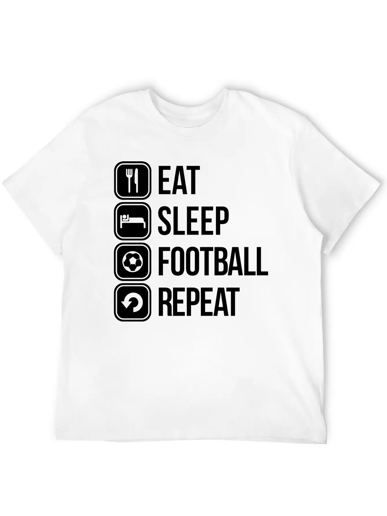 Eat Sleep Football Repeat Stylish Everyday T-Shirt – Unisex Basic Cotton Tee