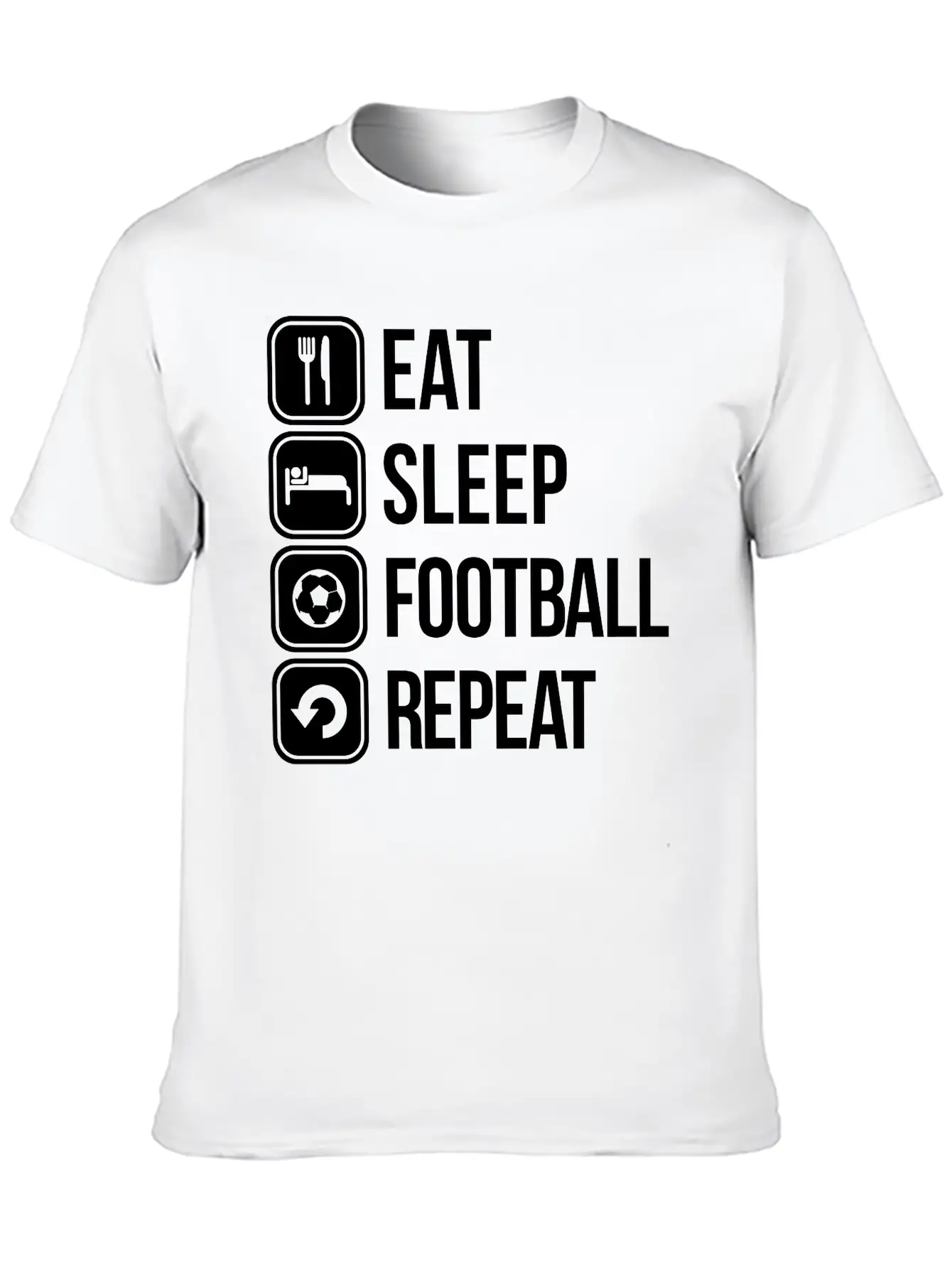Eat Sleep Football Repeat Stylish Everyday T-Shirt – Unisex Basic Cotton Tee