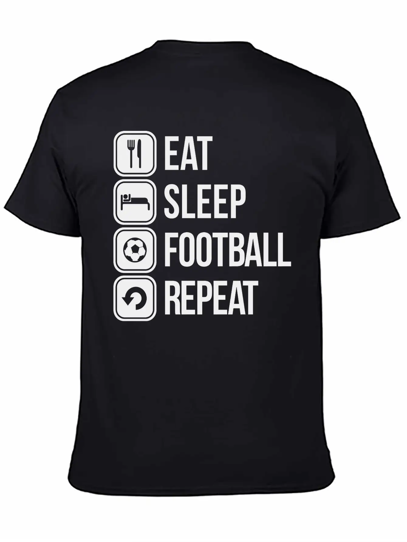 Eat Sleep Football Repeat Stylish Everyday T-Shirt – Unisex Basic Cotton Tee