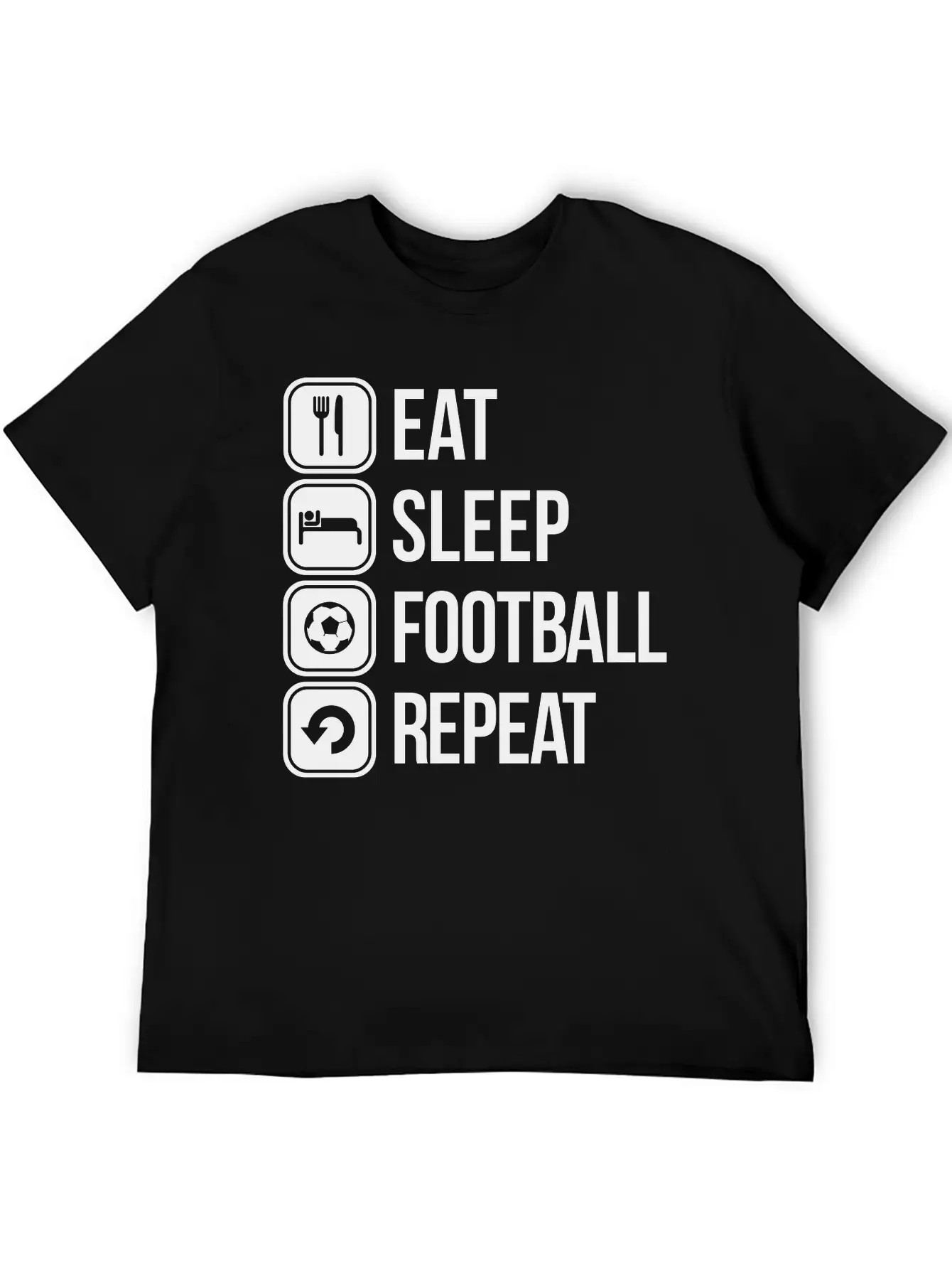 Eat Sleep Football Repeat Stylish Everyday T-Shirt – Unisex Basic Cotton Tee