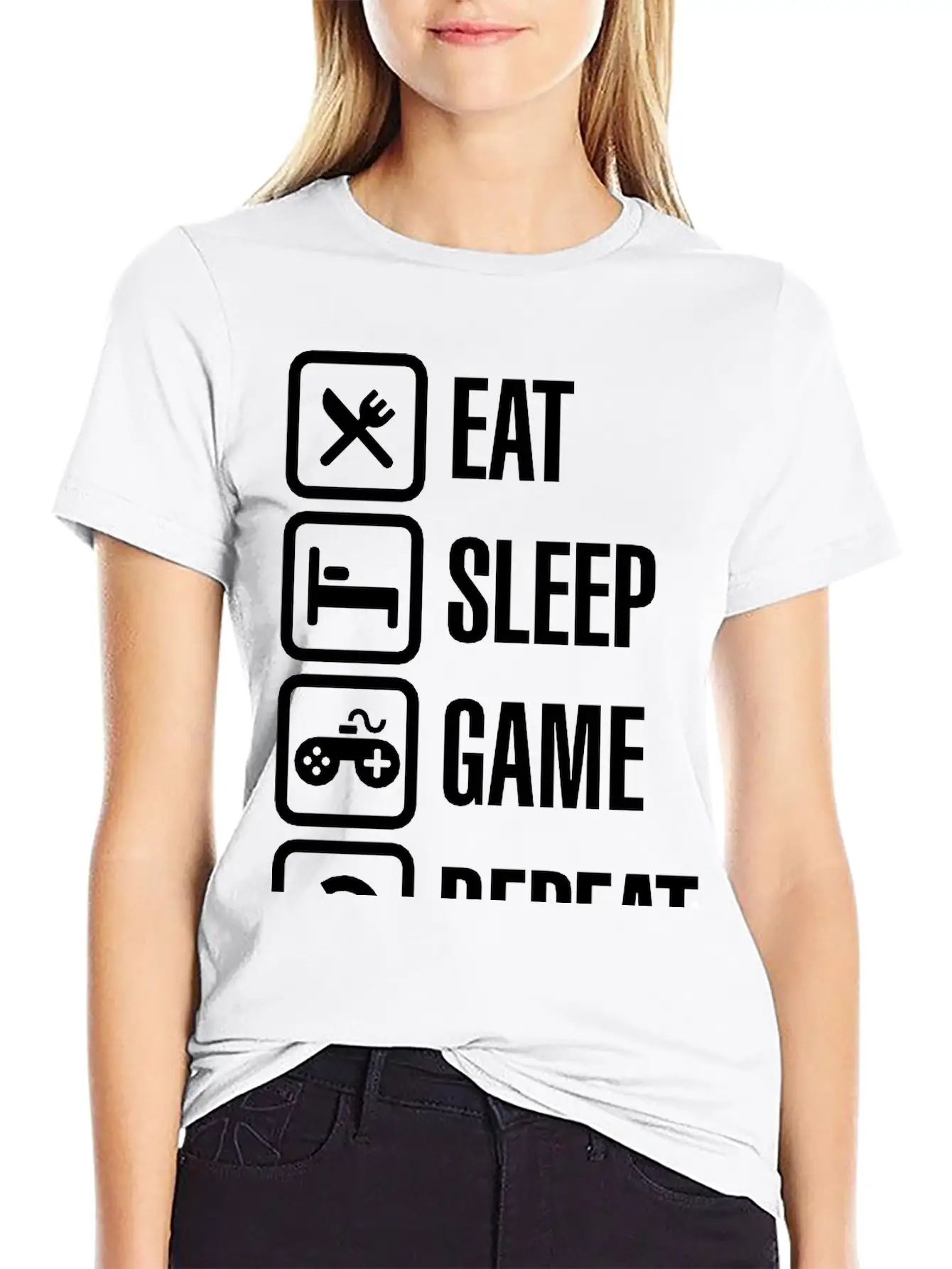 Eat Sleep Game Repeat Stylish Everyday T-Shirt – Unisex Basic Cotton Tee