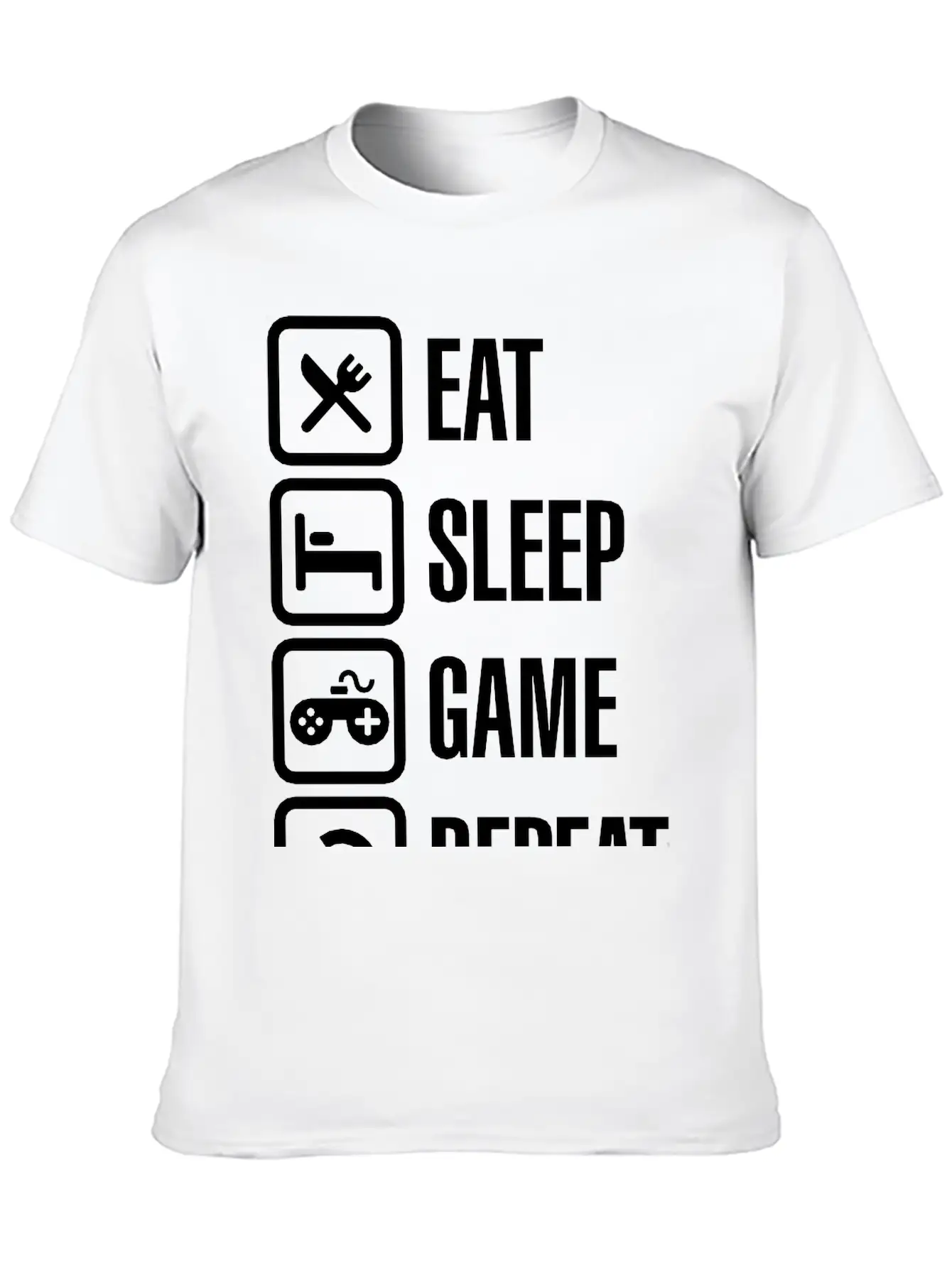 Eat Sleep Game Repeat Stylish Everyday T-Shirt – Unisex Basic Cotton Tee