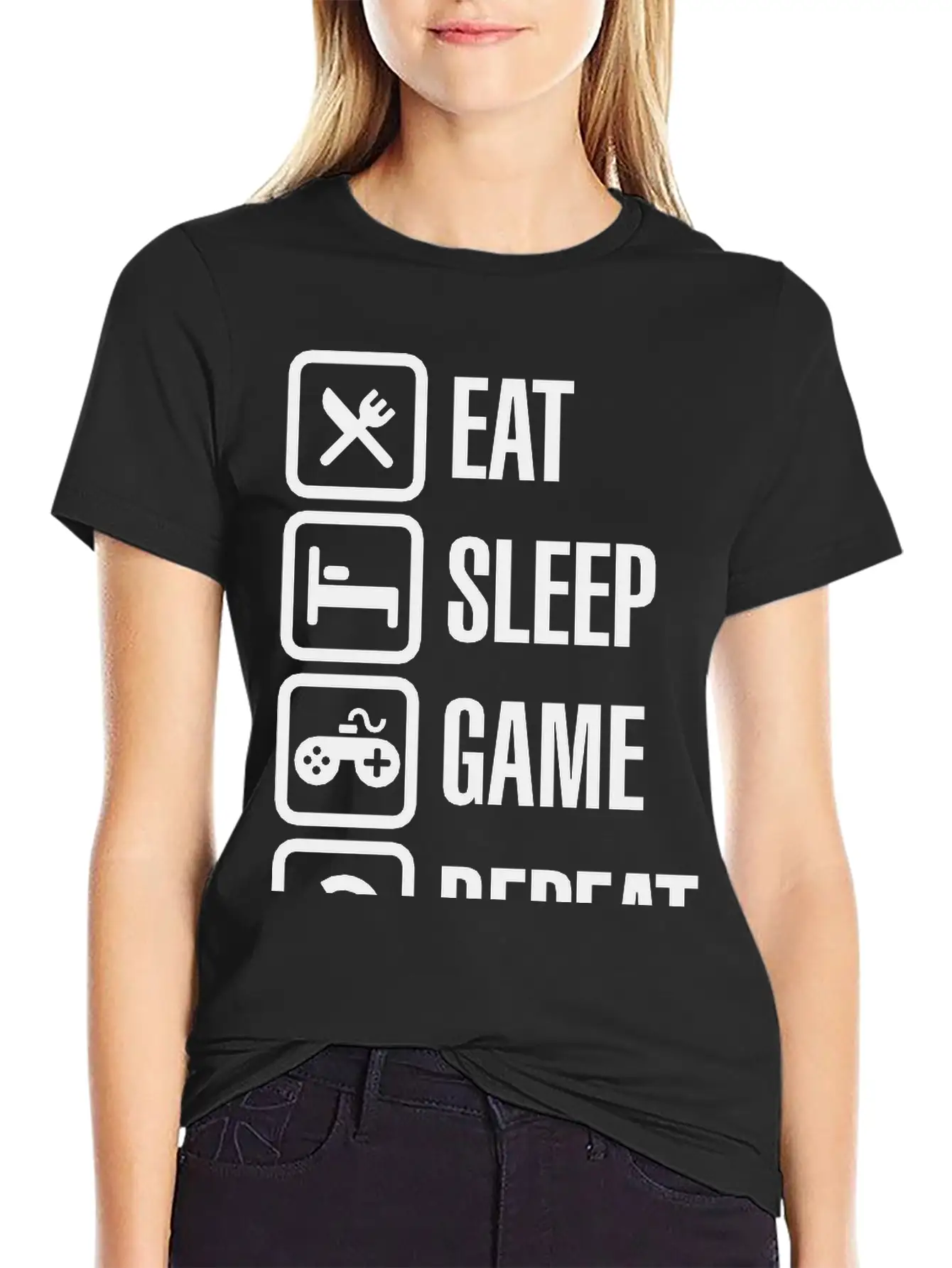 Eat Sleep Game Repeat Stylish Everyday T-Shirt – Unisex Basic Cotton Tee