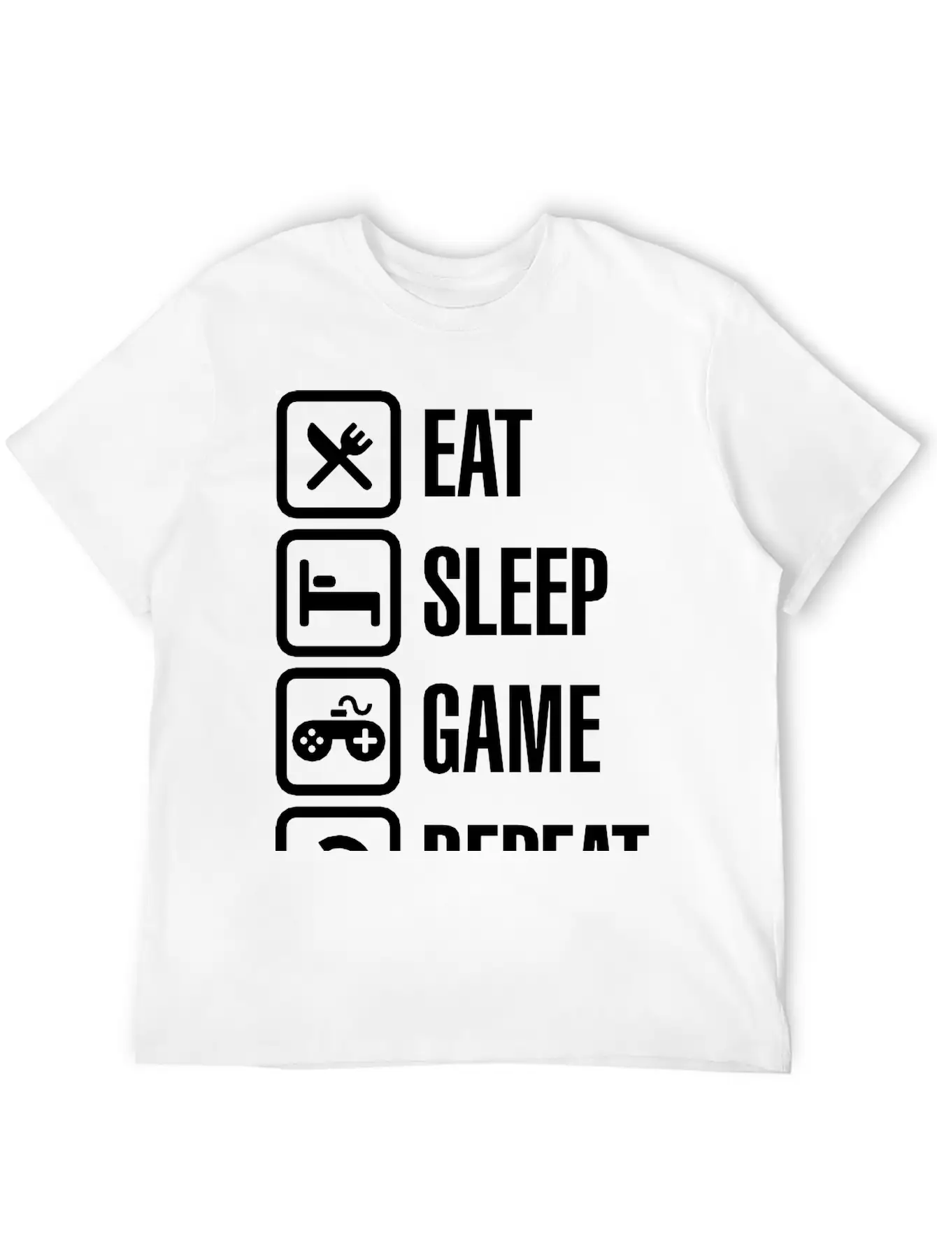 Eat Sleep Game Repeat Stylish Everyday T-Shirt – Unisex Basic Cotton Tee