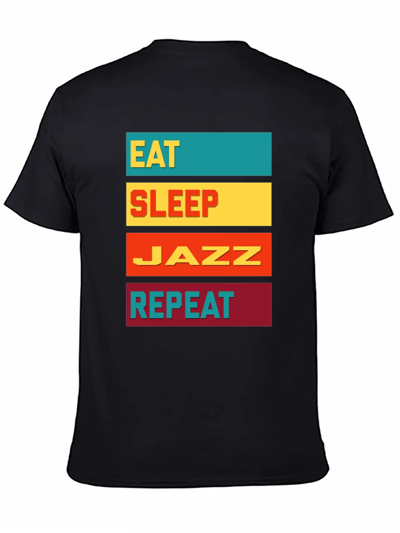 Eat Sleep Jazz Repeat Hipster Edition Unisex Short Sleeve Soft Cotton T-Shirt – Casual Everyday Wear