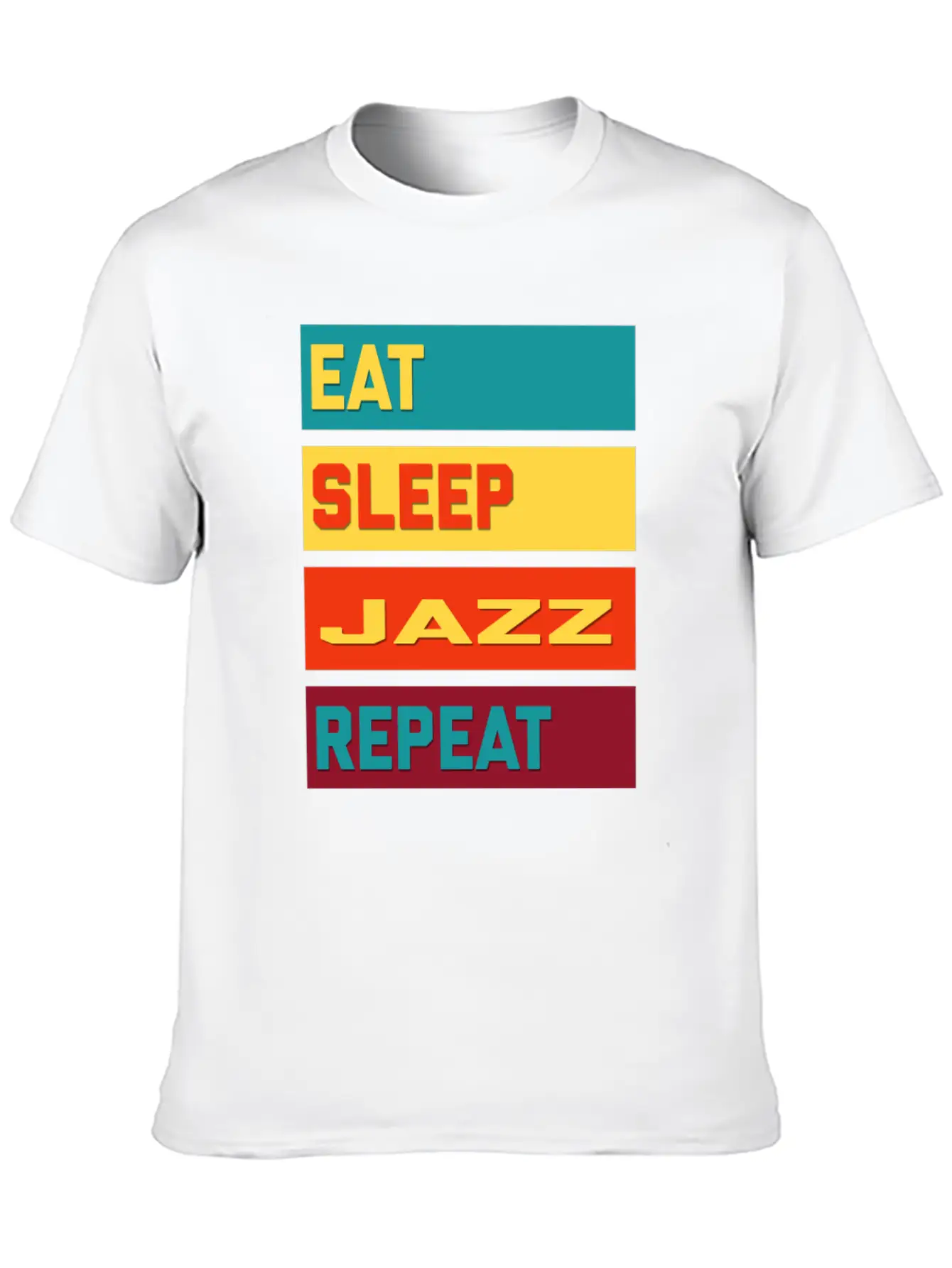 Eat Sleep Jazz Repeat Hipster Edition Unisex Short Sleeve Soft Cotton T-Shirt – Casual Everyday Wear