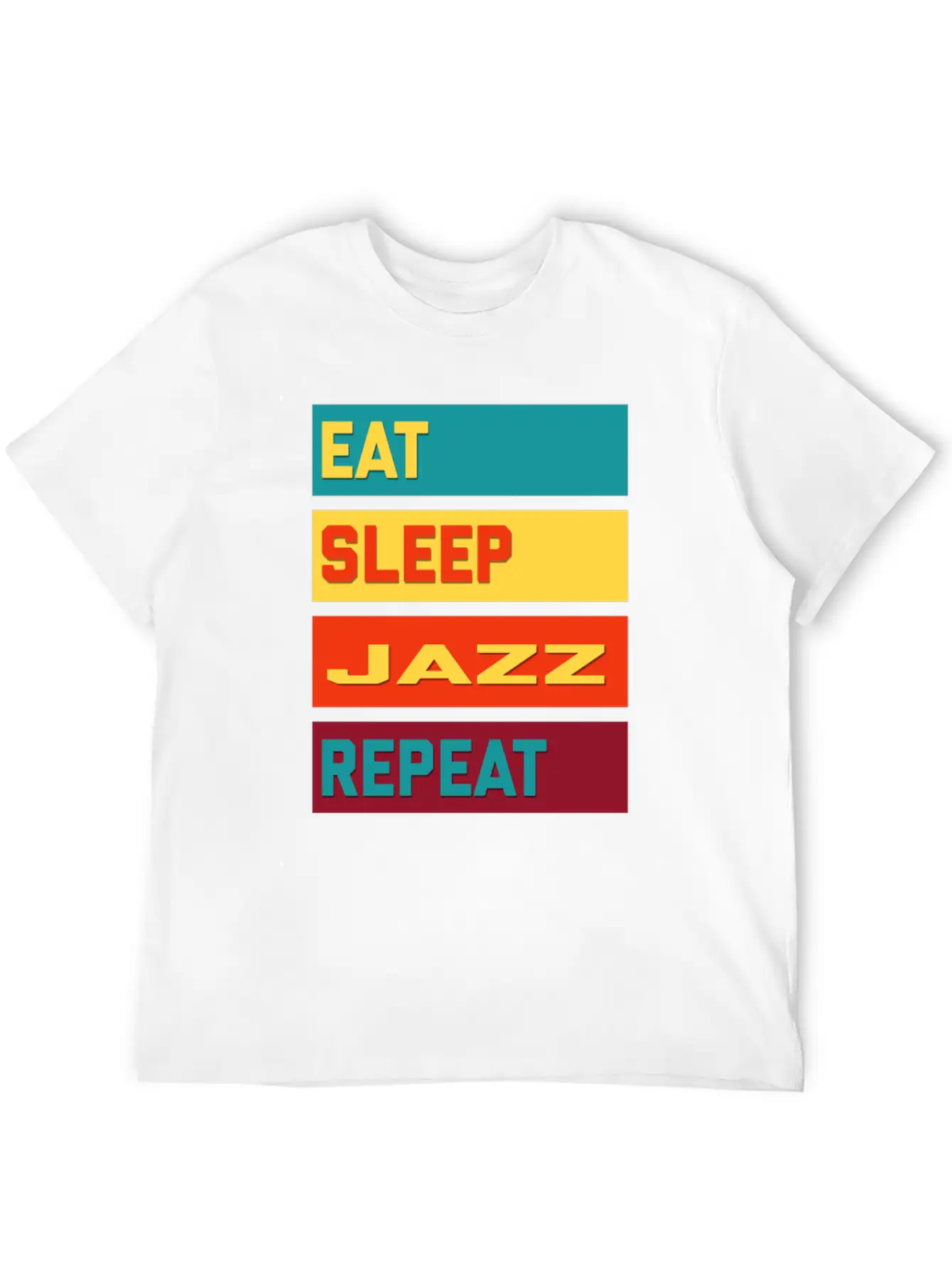Eat Sleep Jazz Repeat Hipster Edition Unisex Short Sleeve Soft Cotton T-Shirt – Casual Everyday Wear