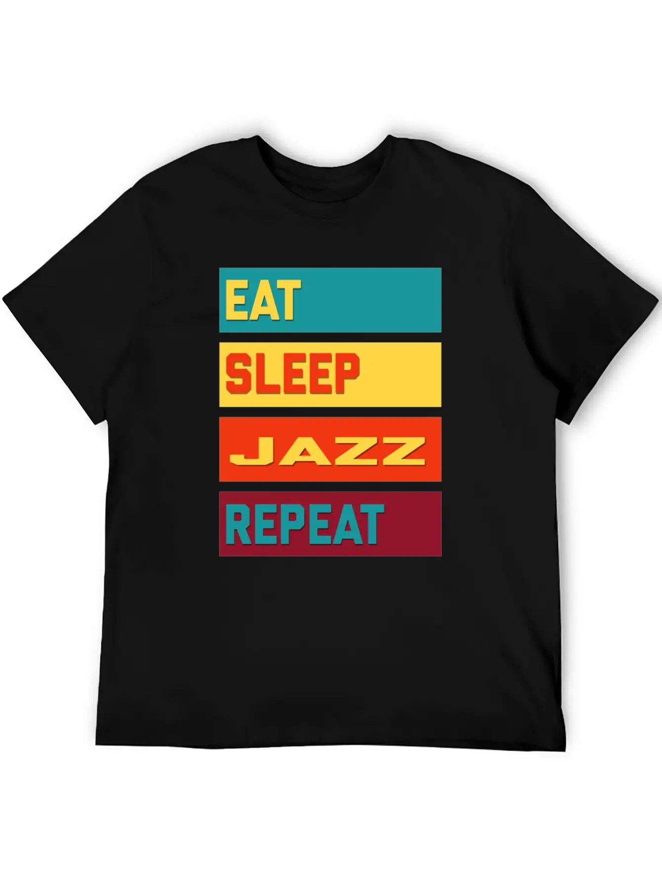 Eat Sleep Jazz Repeat Hipster Edition Unisex Short Sleeve Soft Cotton T-Shirt – Casual Everyday Wear