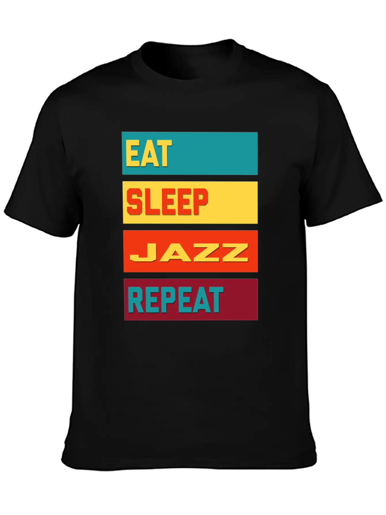 Eat Sleep Jazz Repeat Hipster Edition Unisex Short Sleeve Soft Cotton T-Shirt – Casual Everyday Wear